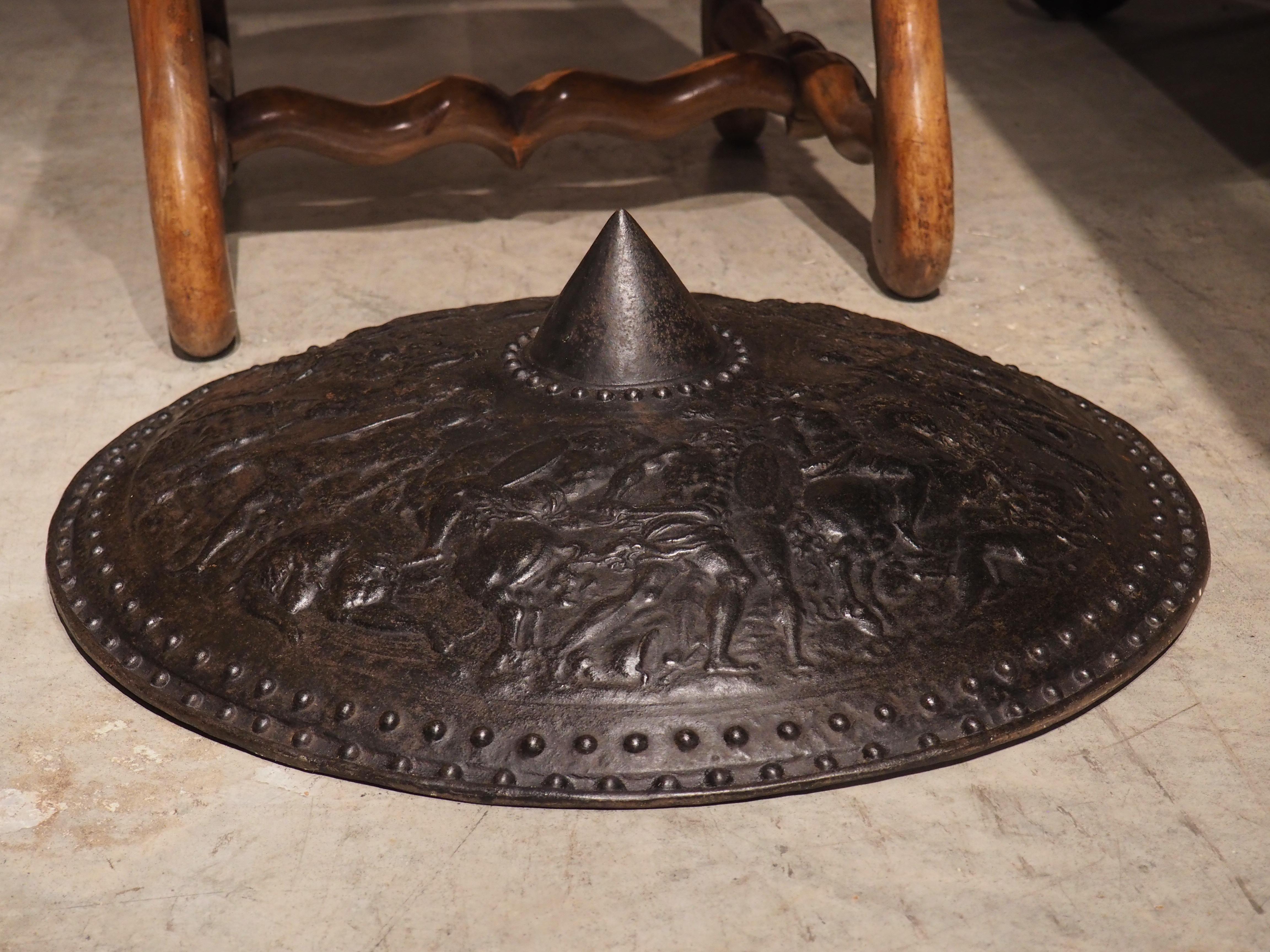 Antique French Cast Iron Wall Shield, C. 1890 10