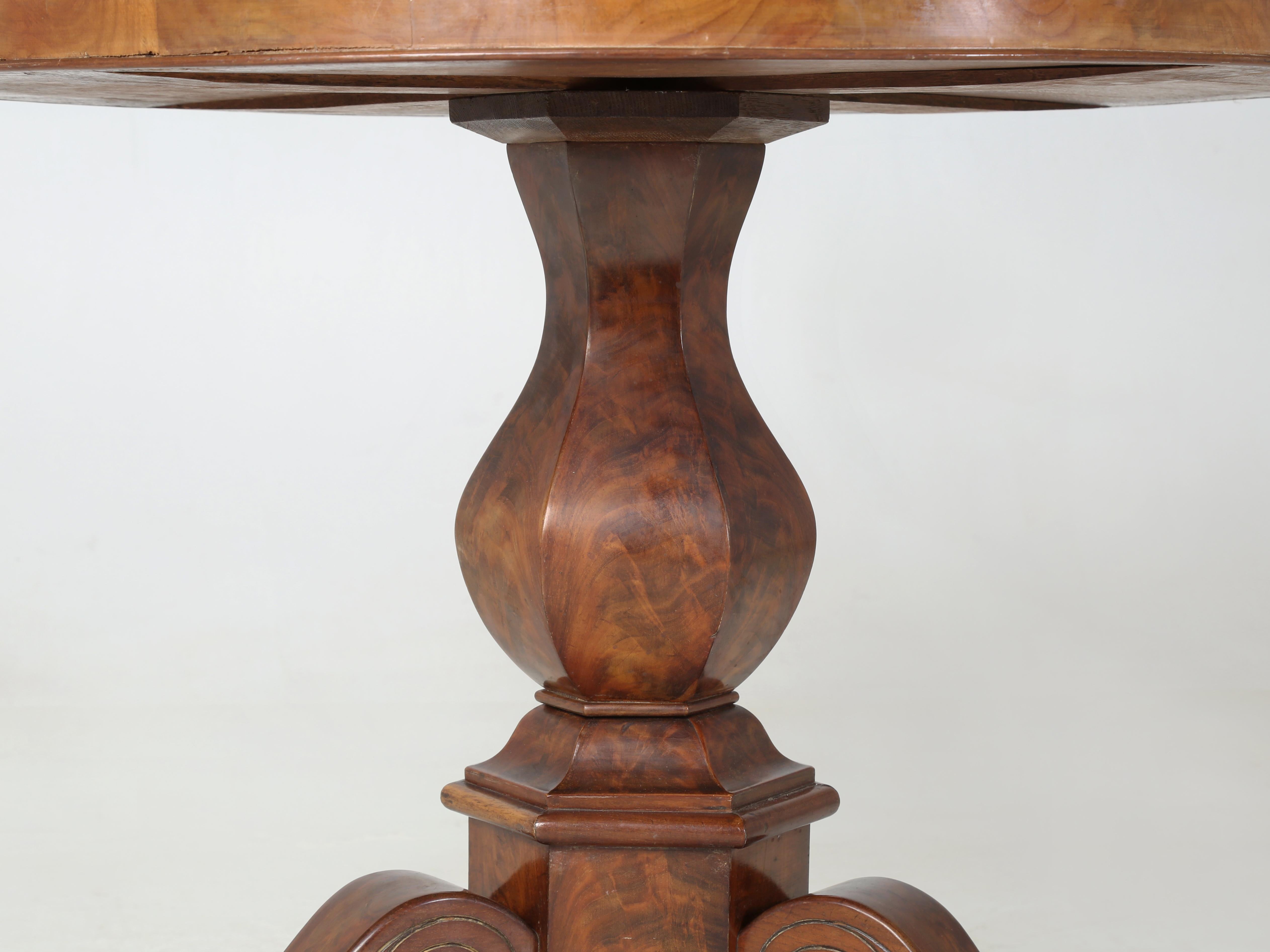Antique French Center Hall Table Caoba Santa Ana Mármol Estado Original en venta 3