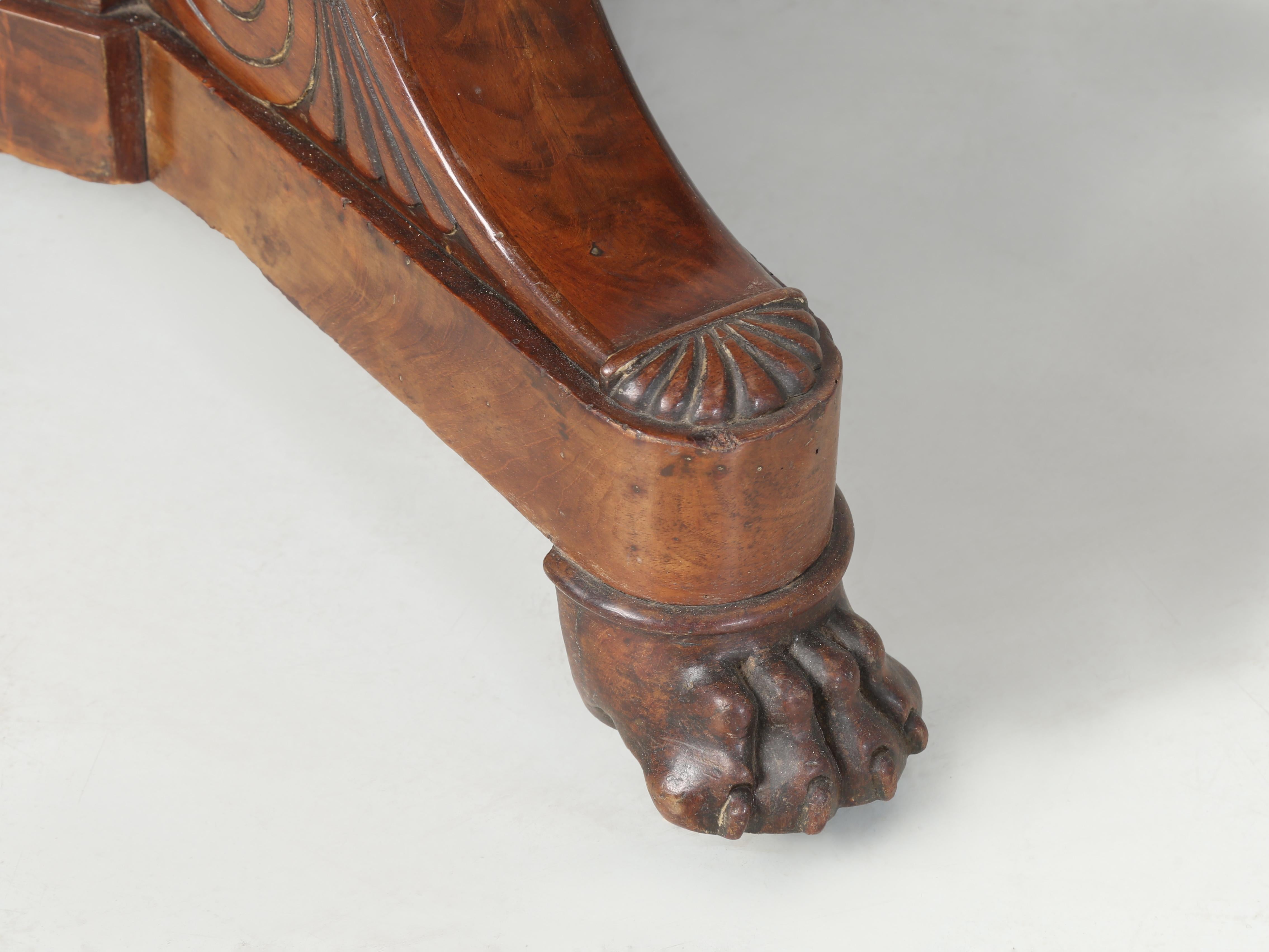 Antique French Center Hall Table Caoba Santa Ana Mármol Estado Original en venta 8