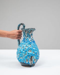 Brocca antica in ceramica francese, finitura smaltata, anni '00 del Novecento, design funzionale