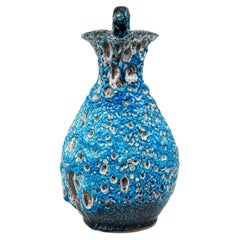 Brocca antica in ceramica francese, finitura smaltata, anni '00 del Novecento, design funzionale