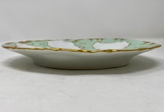 Antique French "C.F.H, Limoges" Porcelain Painted Sea Life Oyster Plate, Ca 1880
