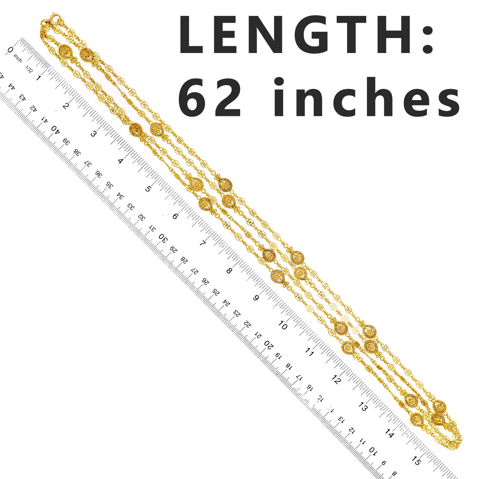 Antike Französisch Kette Halskette c1890s im Angebot 1