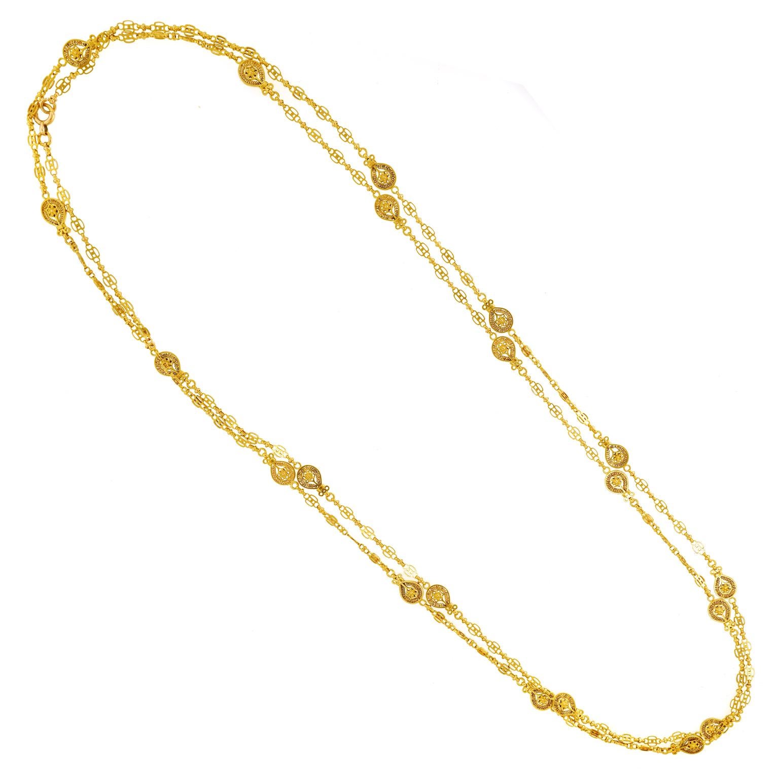Antike Französisch Kette Halskette c1890s im Angebot 2