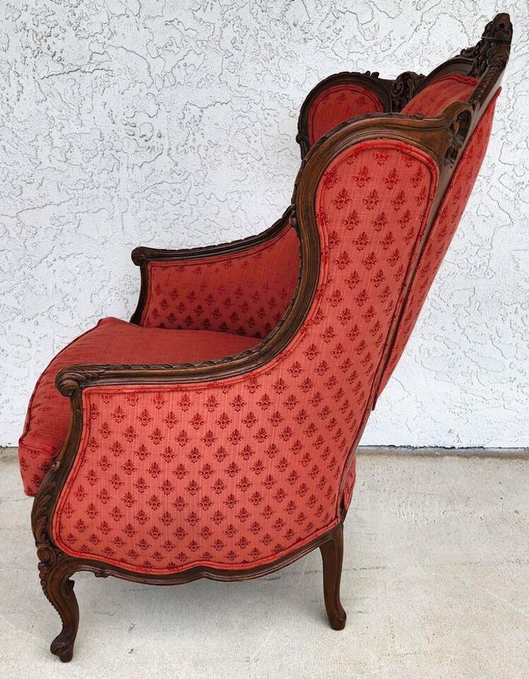 Louis XV Antique French Chair Bergere Walnut For Sale