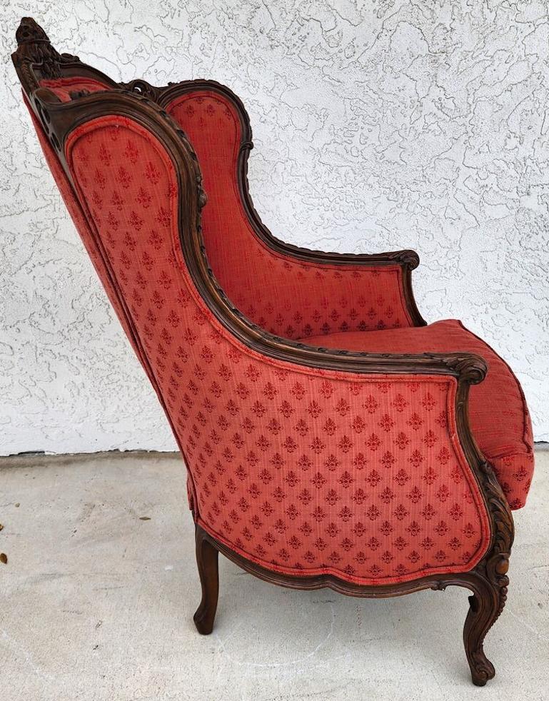 20th Century Antique French Chair Bergere Walnut For Sale