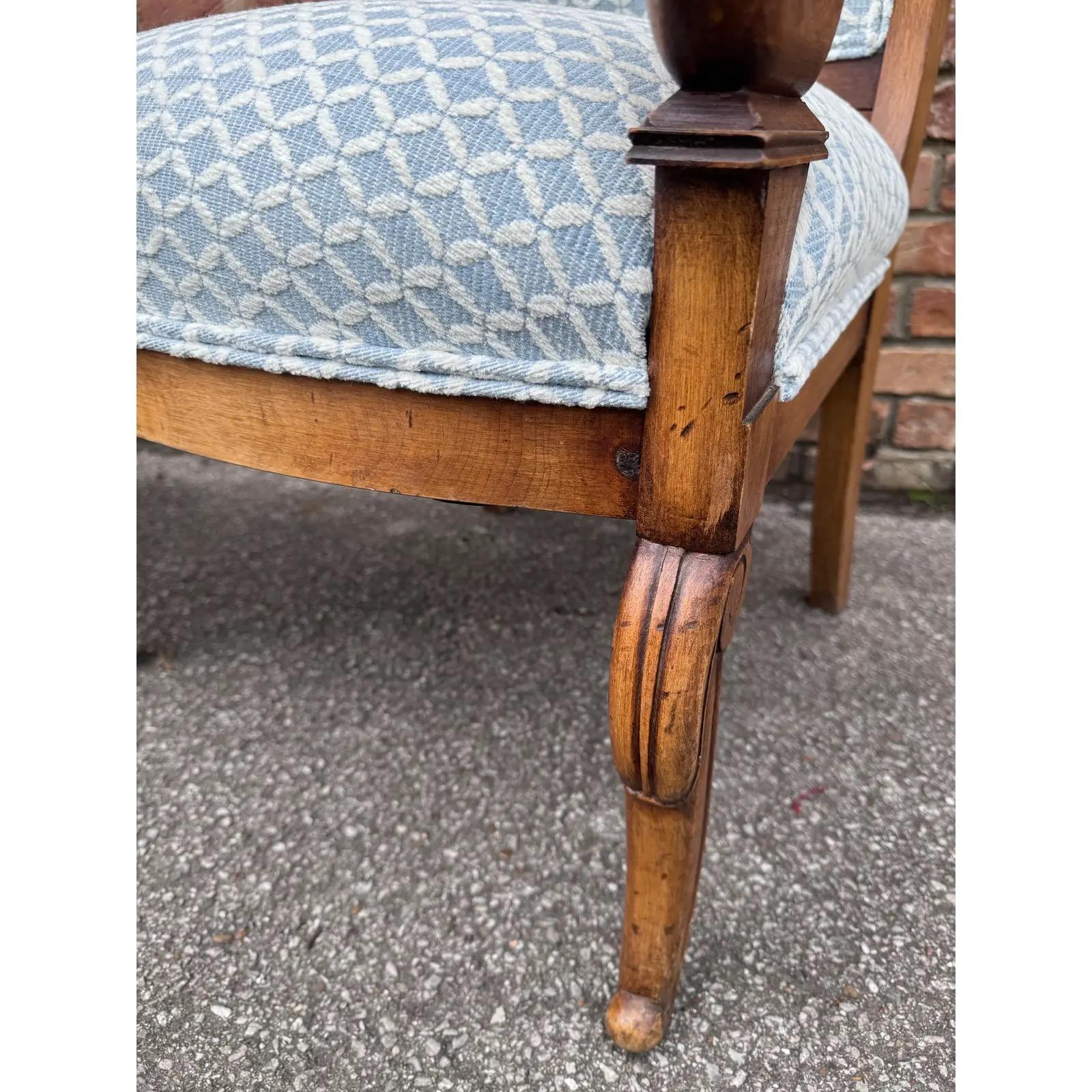 Antique French Chairs W/ New Upholstery 3