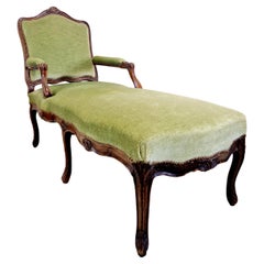 Antique French Chaise Longue Style Louis XV
