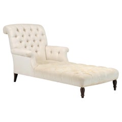 Chaise Francesa Antigua Tapicería Mullida Actualmente en Muselina Lista para Tapizar