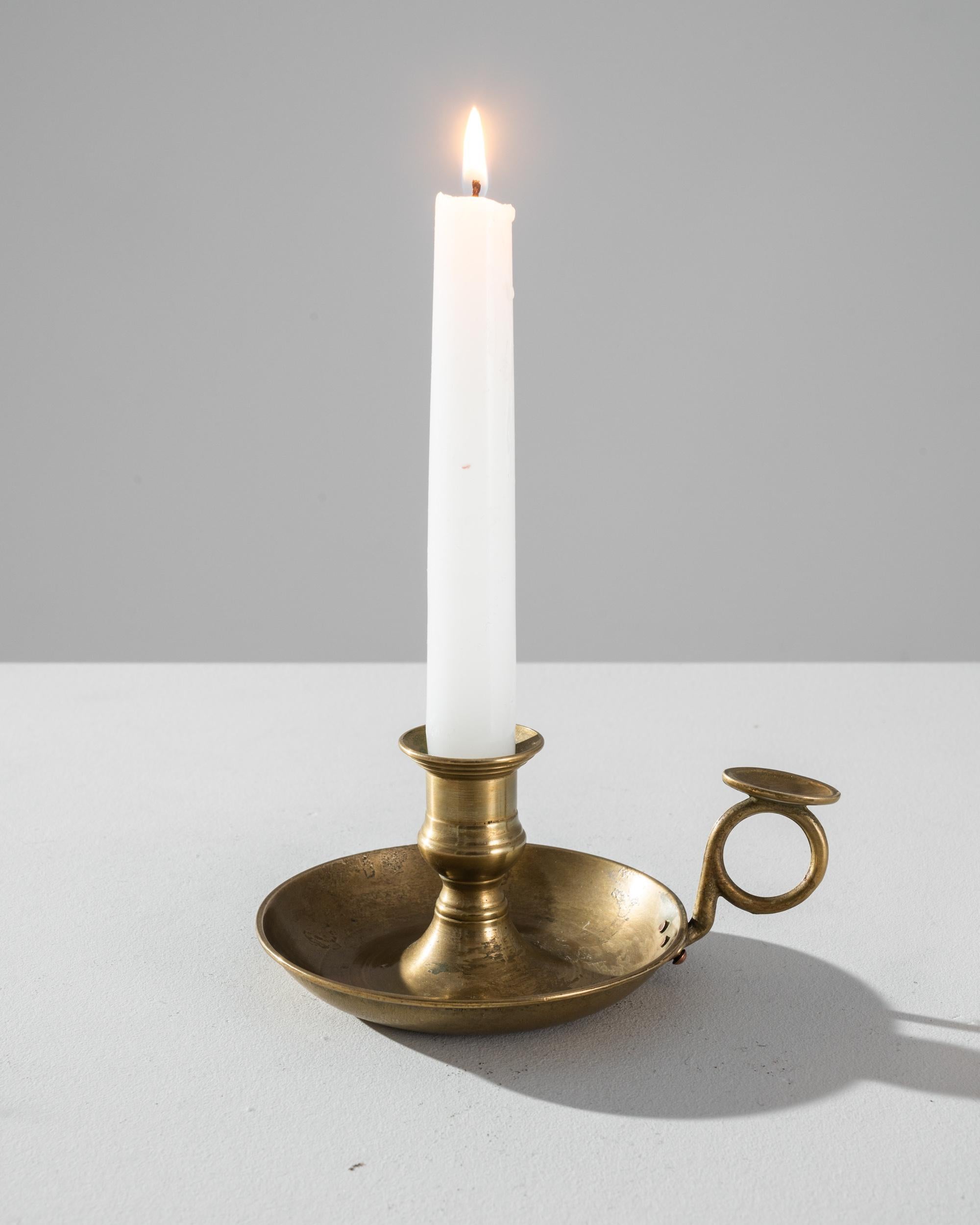 Country Antique French Chamberstick Candle Holder