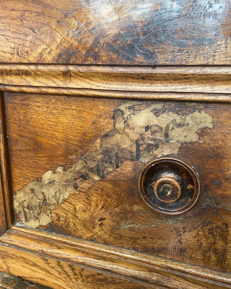 European Antique French Champagne Shopkeeper's Cabinet Vitrine Oak Pine Cupboard