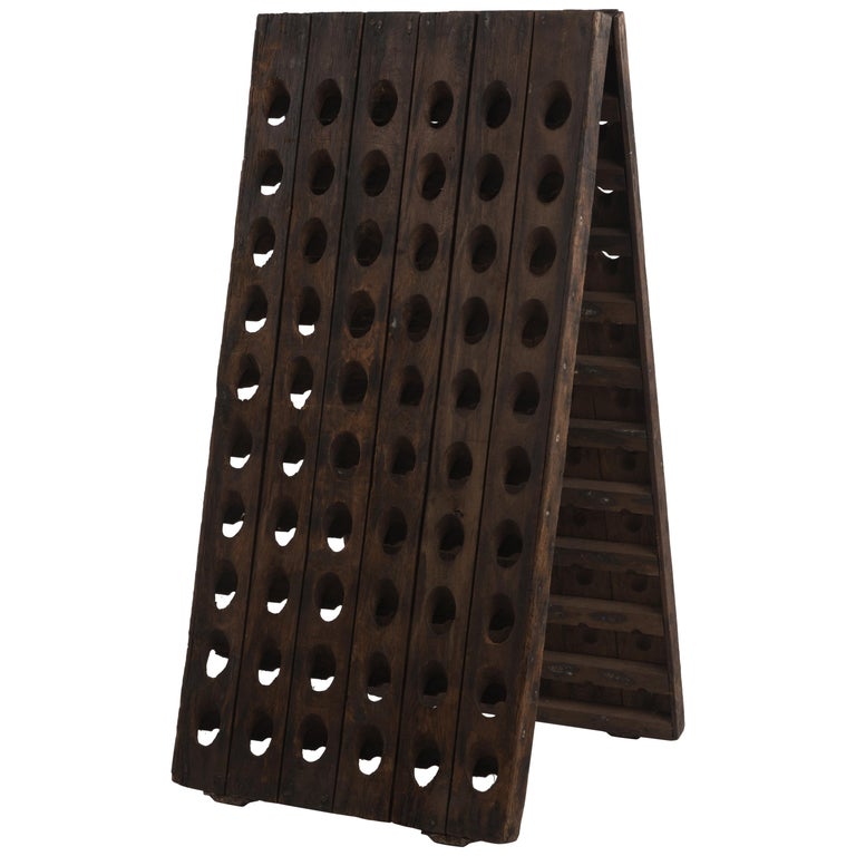 Antique French Champagne Two Side 120 Bottles Riddling Rack at 1stDibs ...