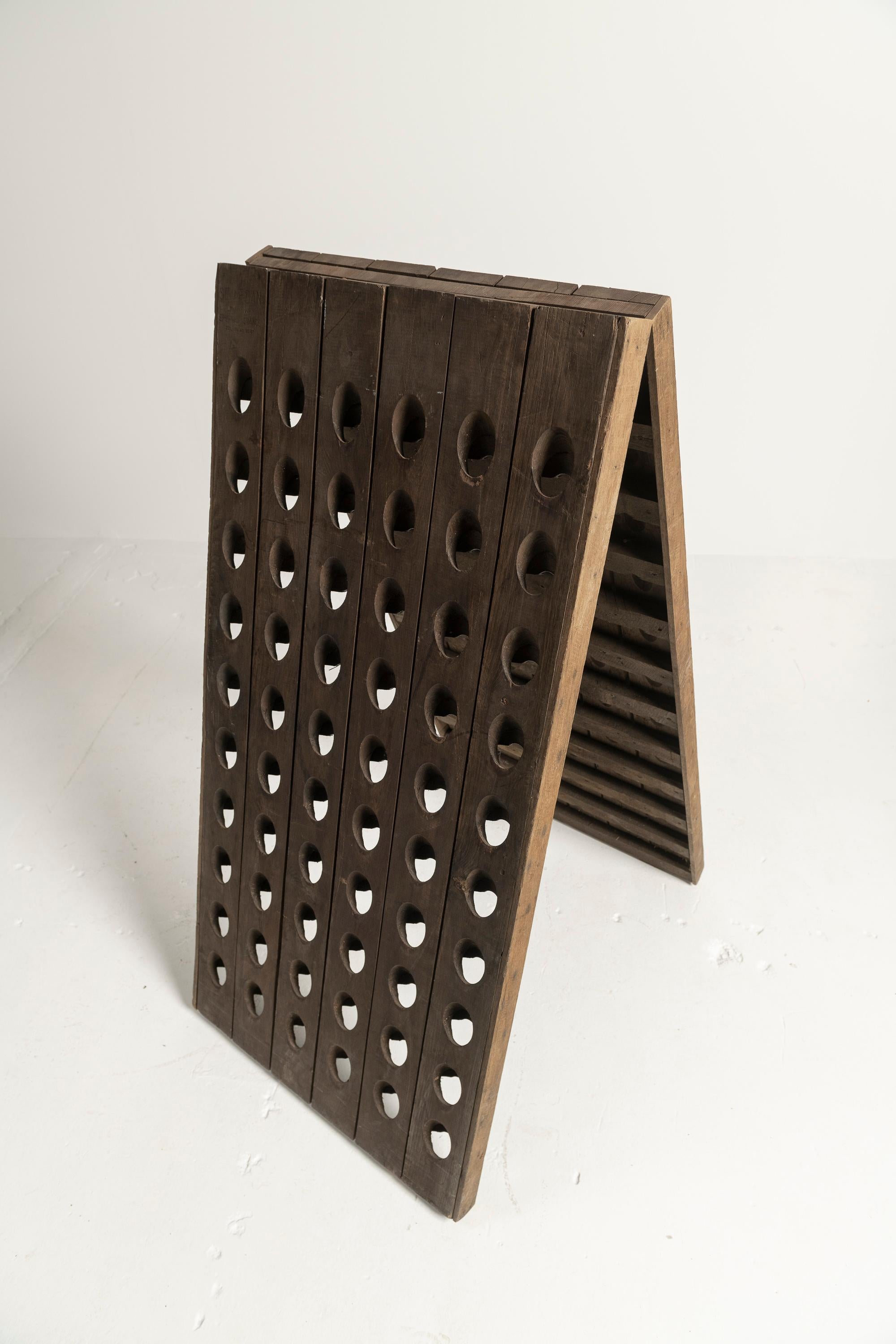 Wood Antique French Champagne/Wine Riddling Rack For Sale