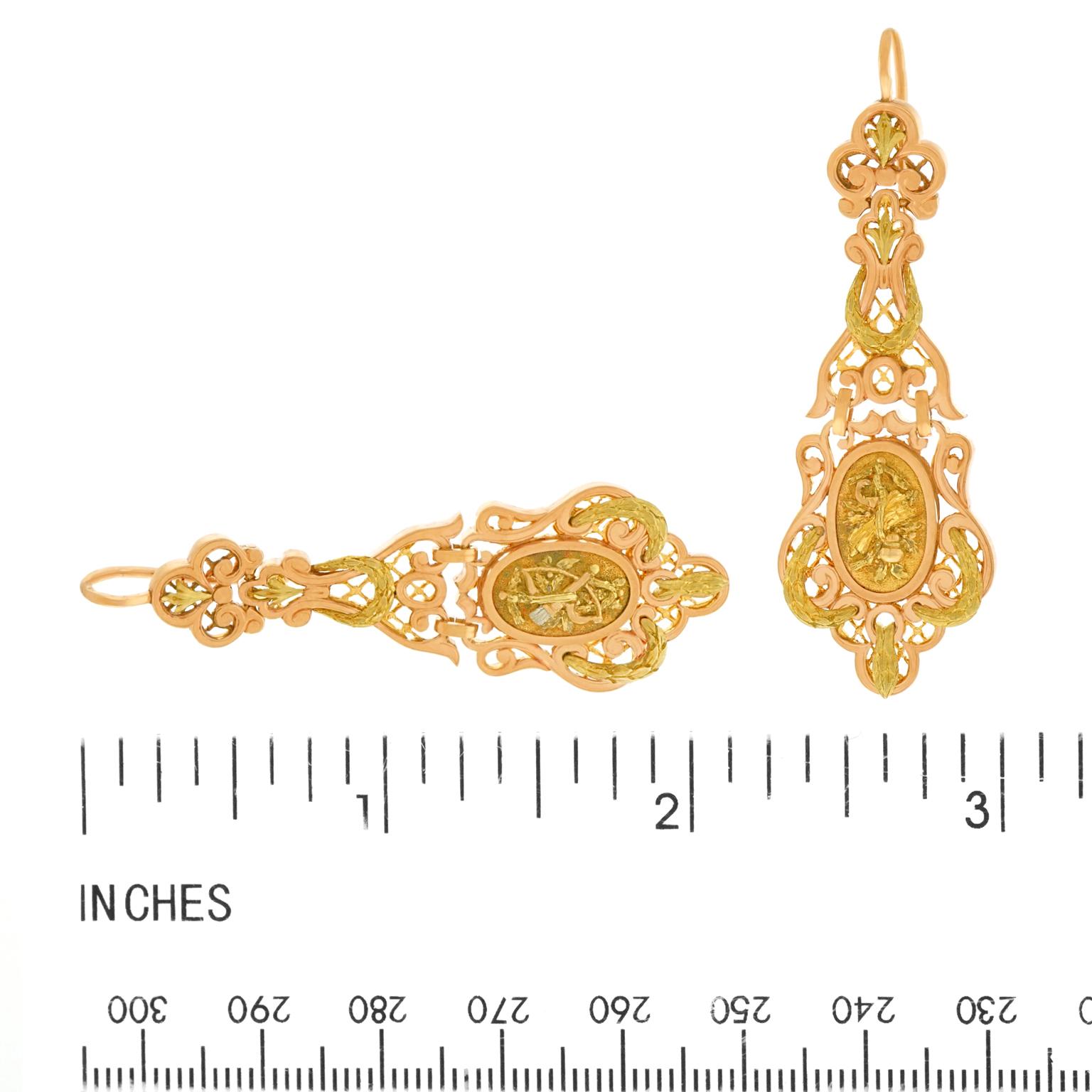 Antique French Chandelier Earrings 1