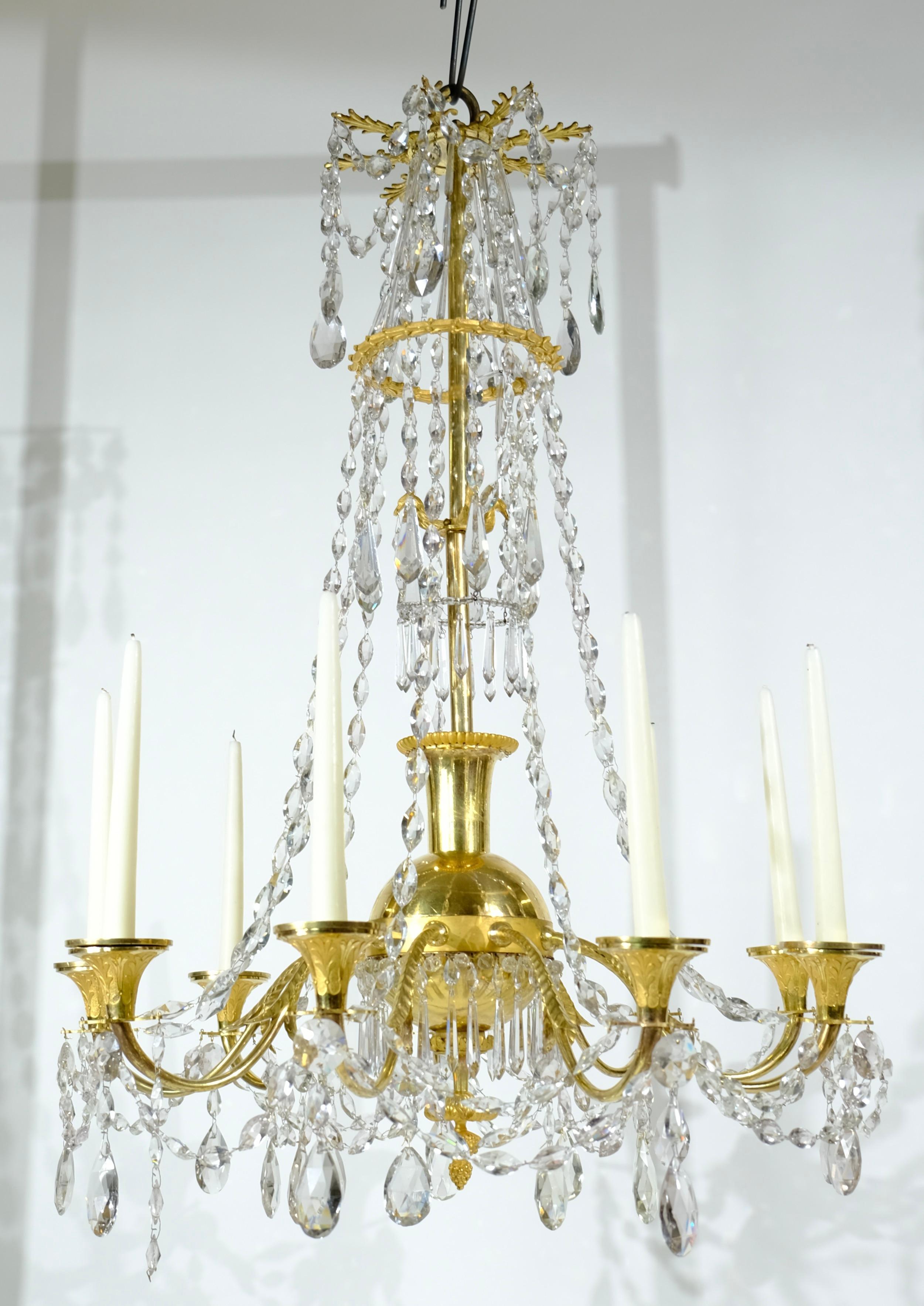 Gilt Antique French chandelier made around year 1800
