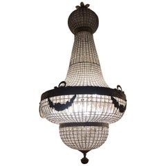 Antique French Chandelier, Vintage, Industrial, Huge