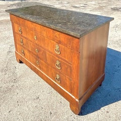 Antique French Charles X Book Matched Commode