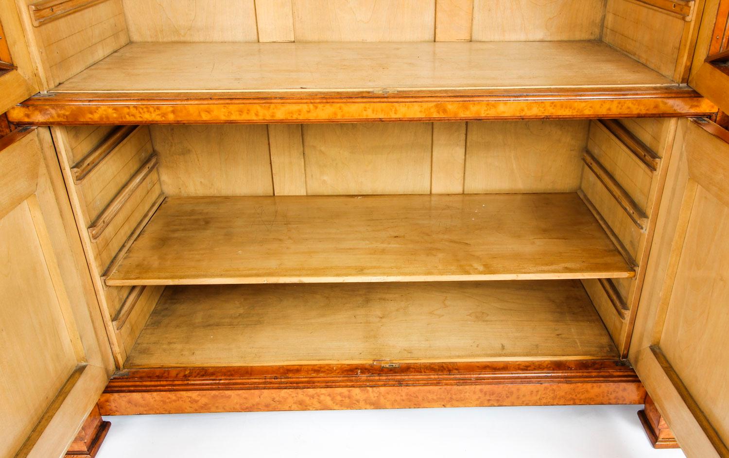 Antique French Charles X Burr Maple and Ormolu Bookcase, 19th Century For Sale 8