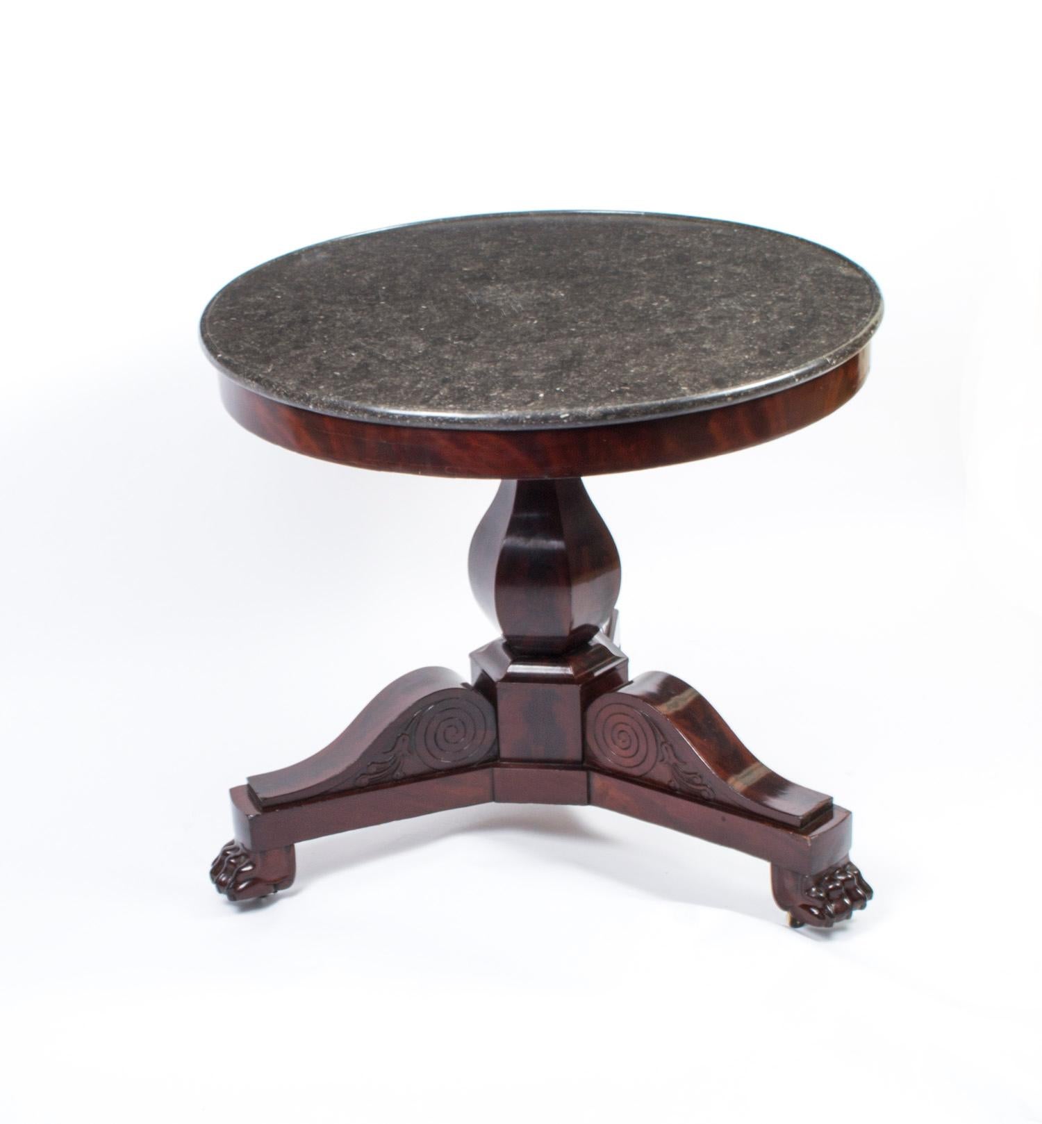 Antique French Charles X Marble Topped Occasional Centre Table 19th Century In Good Condition In London, GB