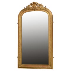 Antique French Chateau Giltwood Wall Mirror Pier Mirror c1870
