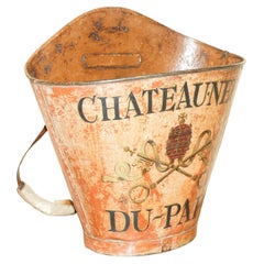 ANTIQUE CHATEAUNEF DU PAPE HOD ORIGiNAL EN CUIR DÉCORatif FRANÇAIS