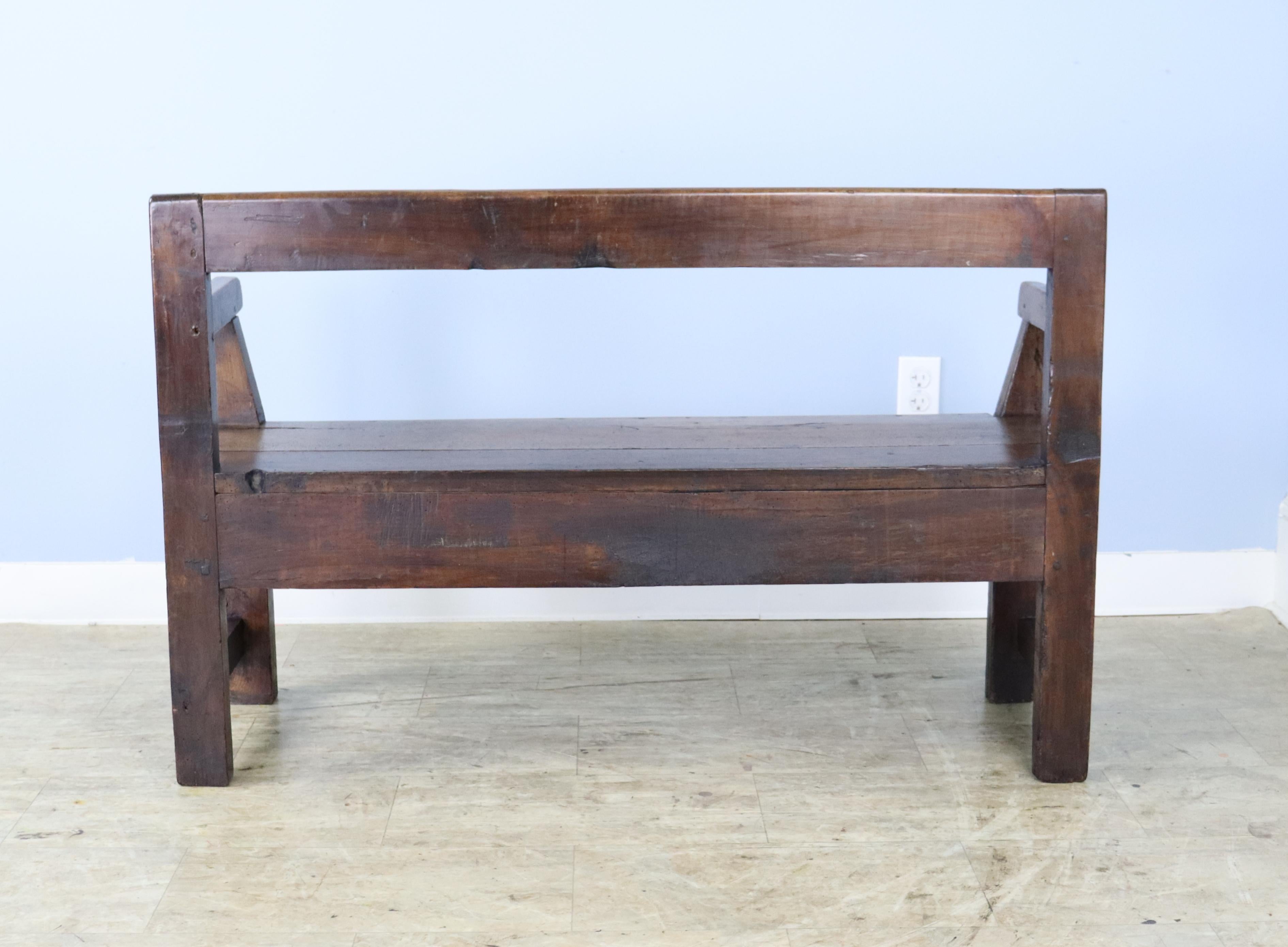 Antique French Cherry Bench For Sale 6