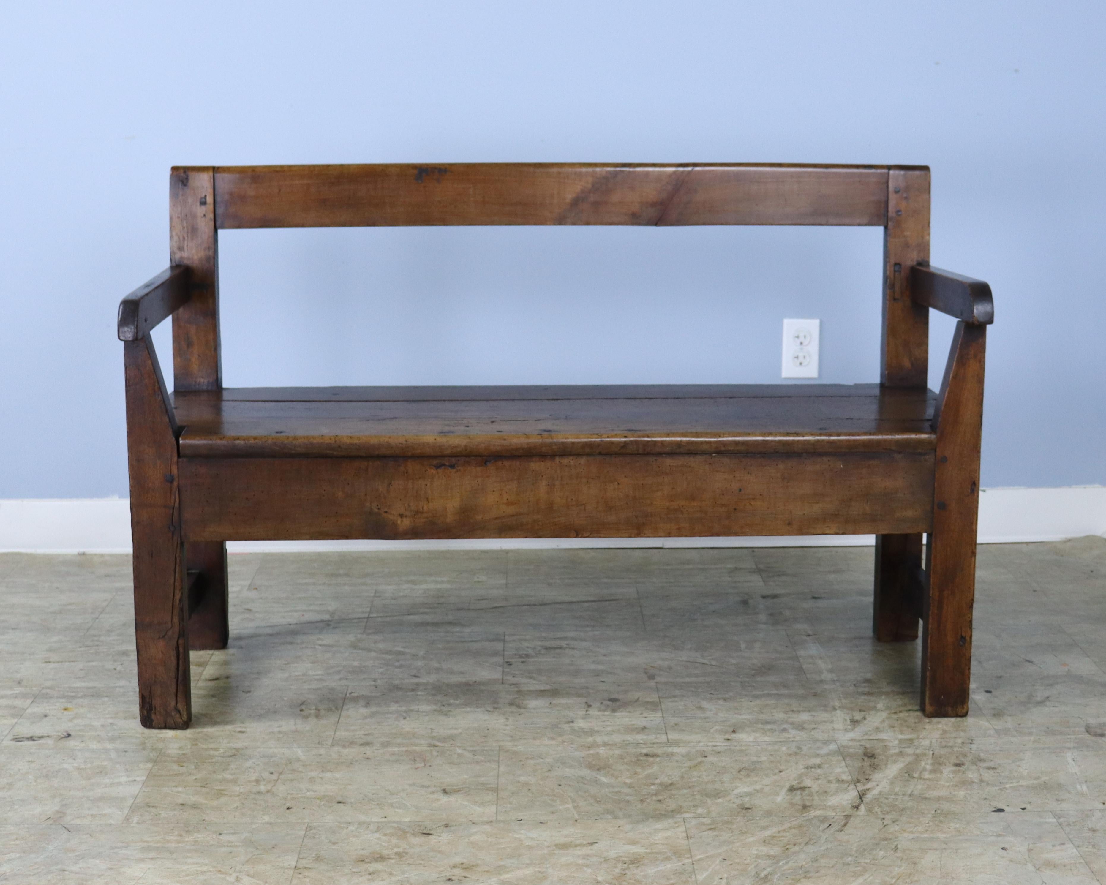 Antique French Cherry Bench In Good Condition For Sale In Port Chester, NY
