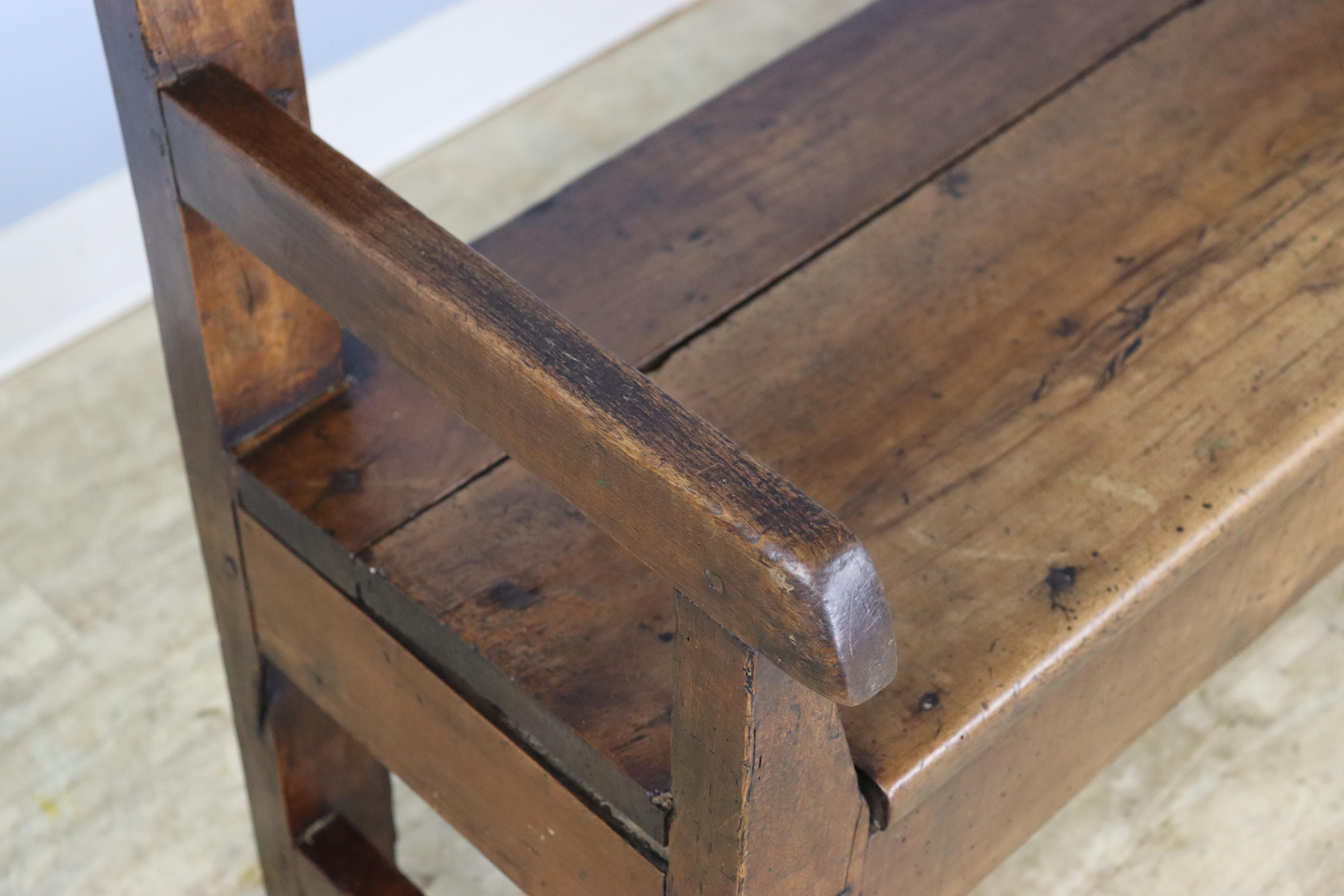 Antique French Cherry Bench For Sale 3