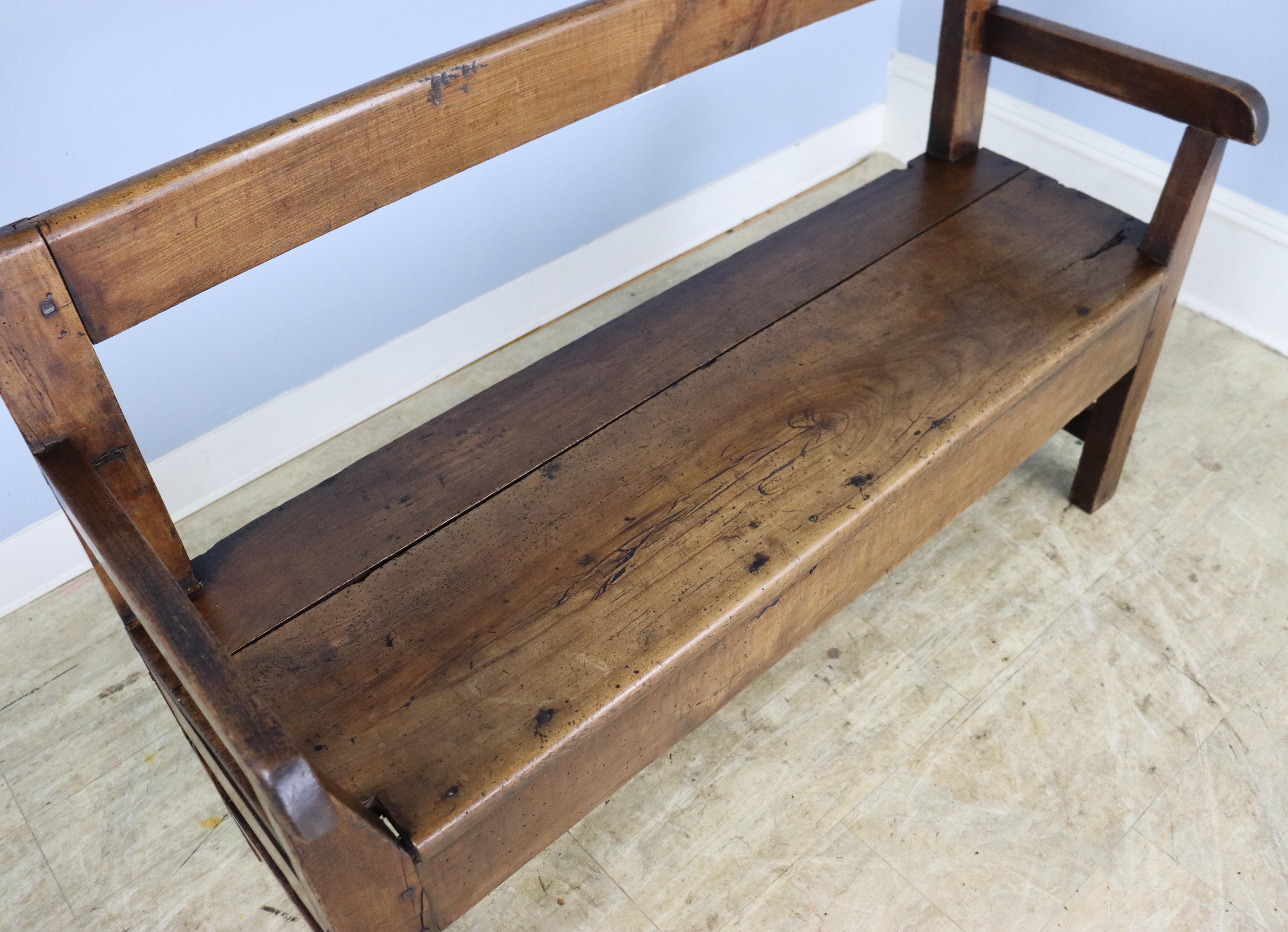 Antique French Cherry Bench For Sale 4