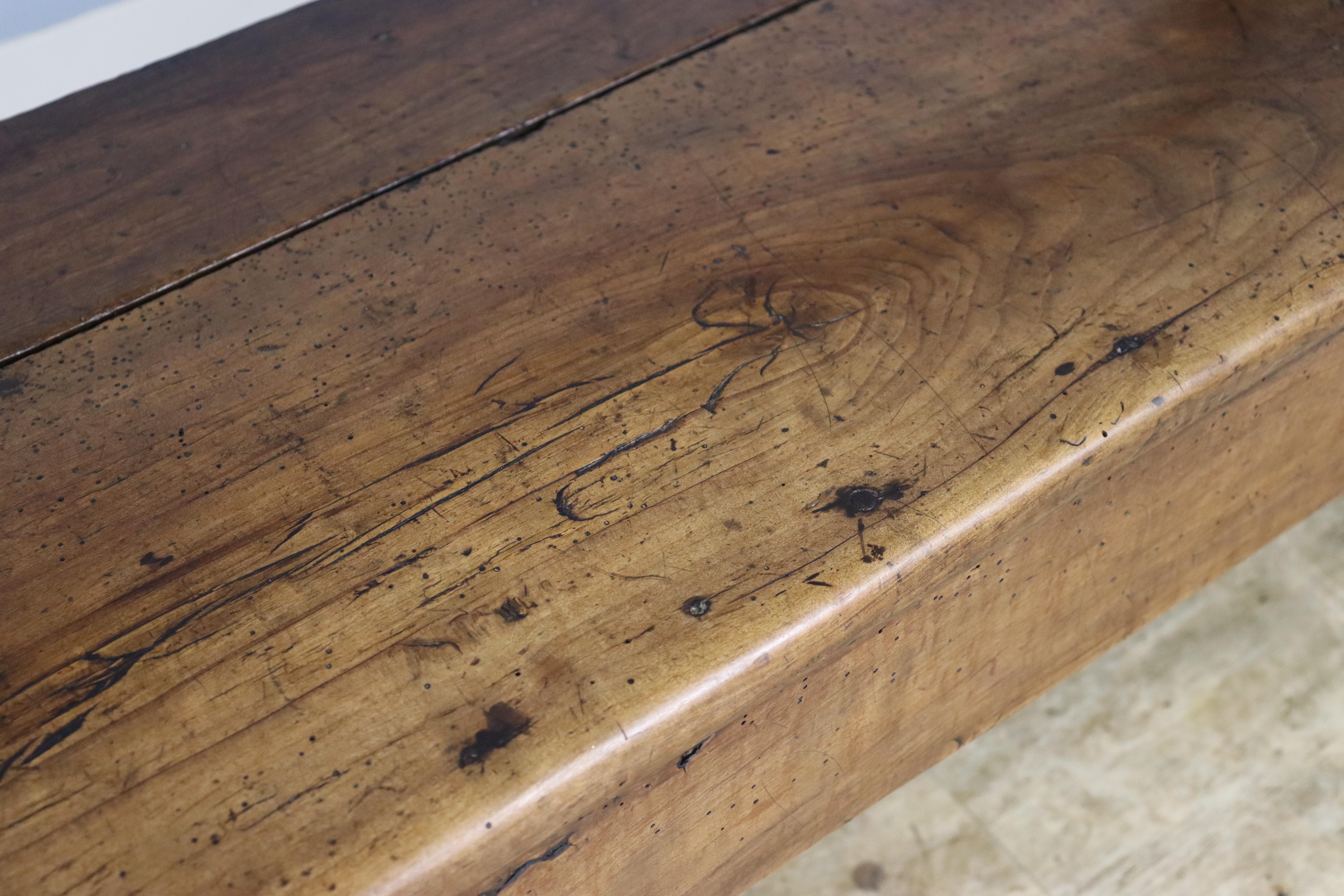 Antique French Cherry Bench For Sale 5