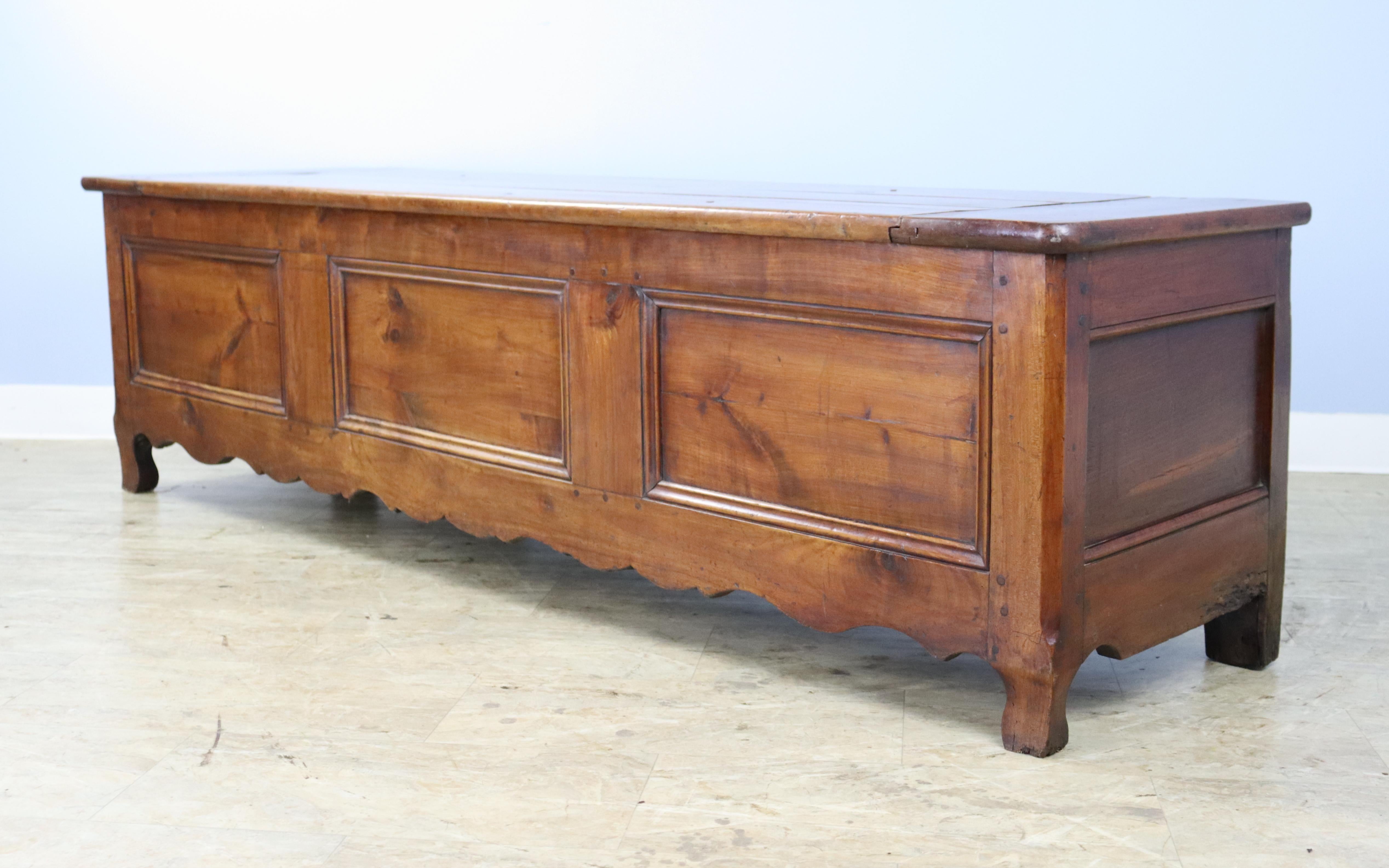 19th Century Antique French Cherry Coffer For Sale
