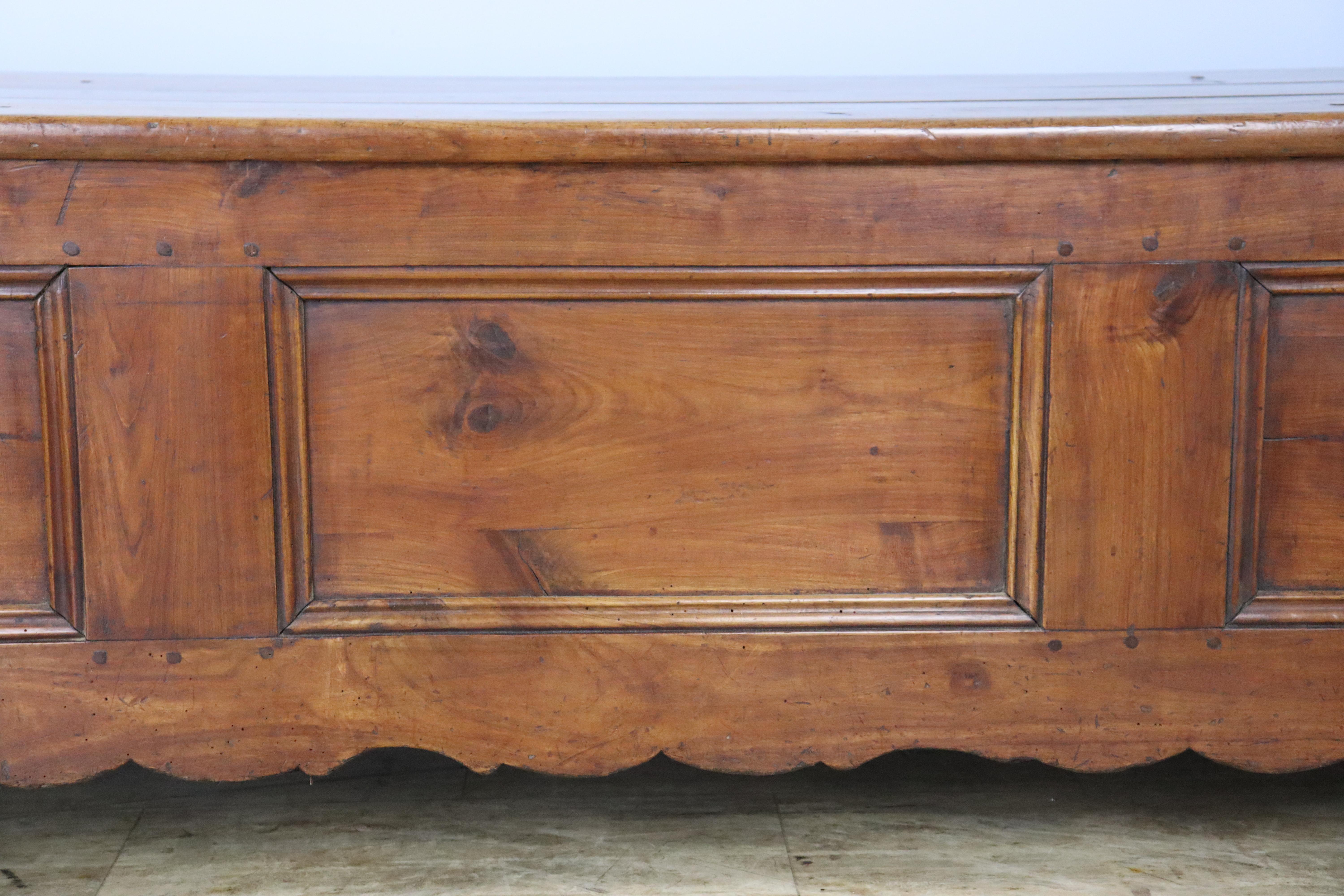 Antique French Cherry Coffer For Sale 1