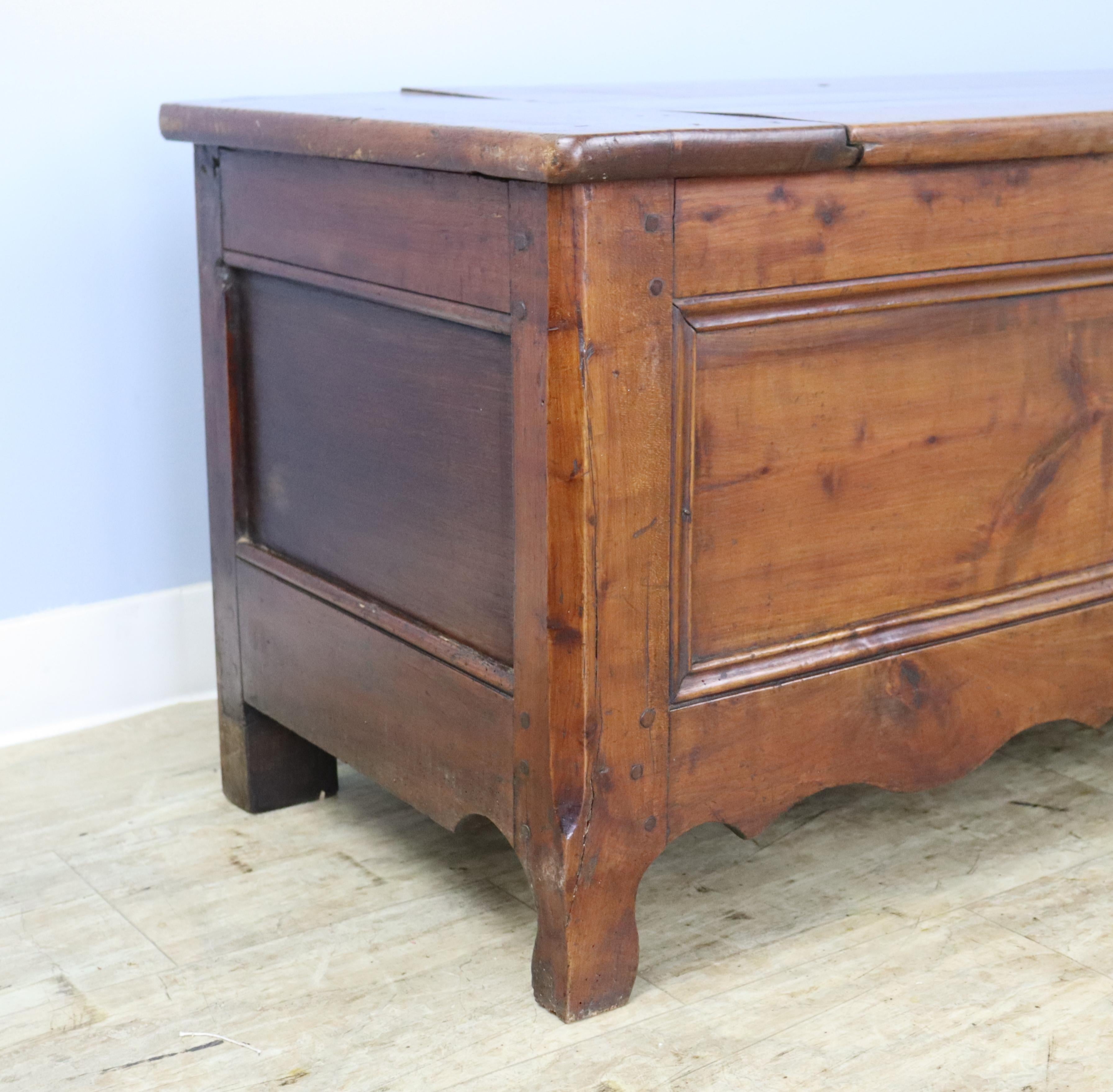Antique French Cherry Coffer For Sale 3