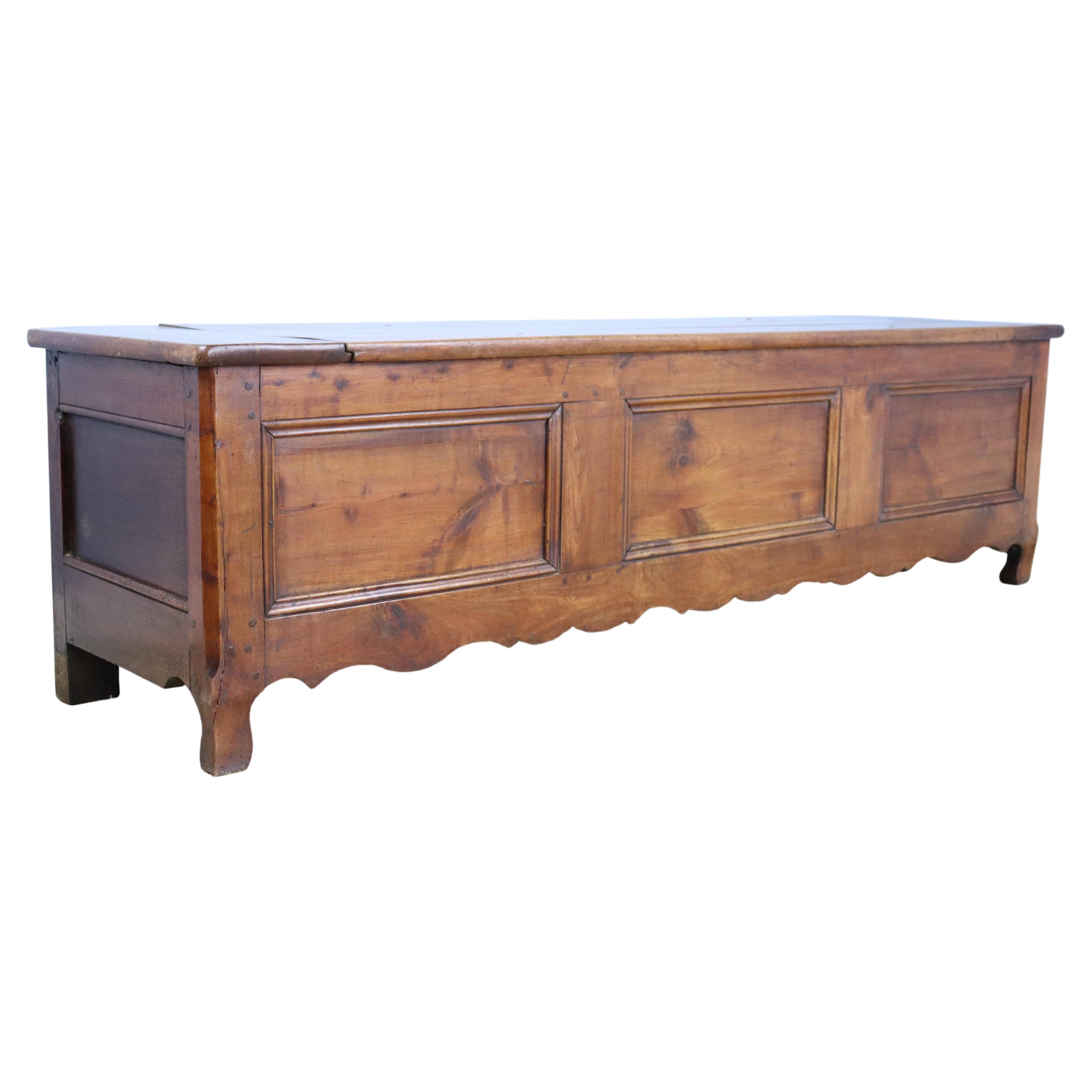 Antique French Cherry Coffer For Sale