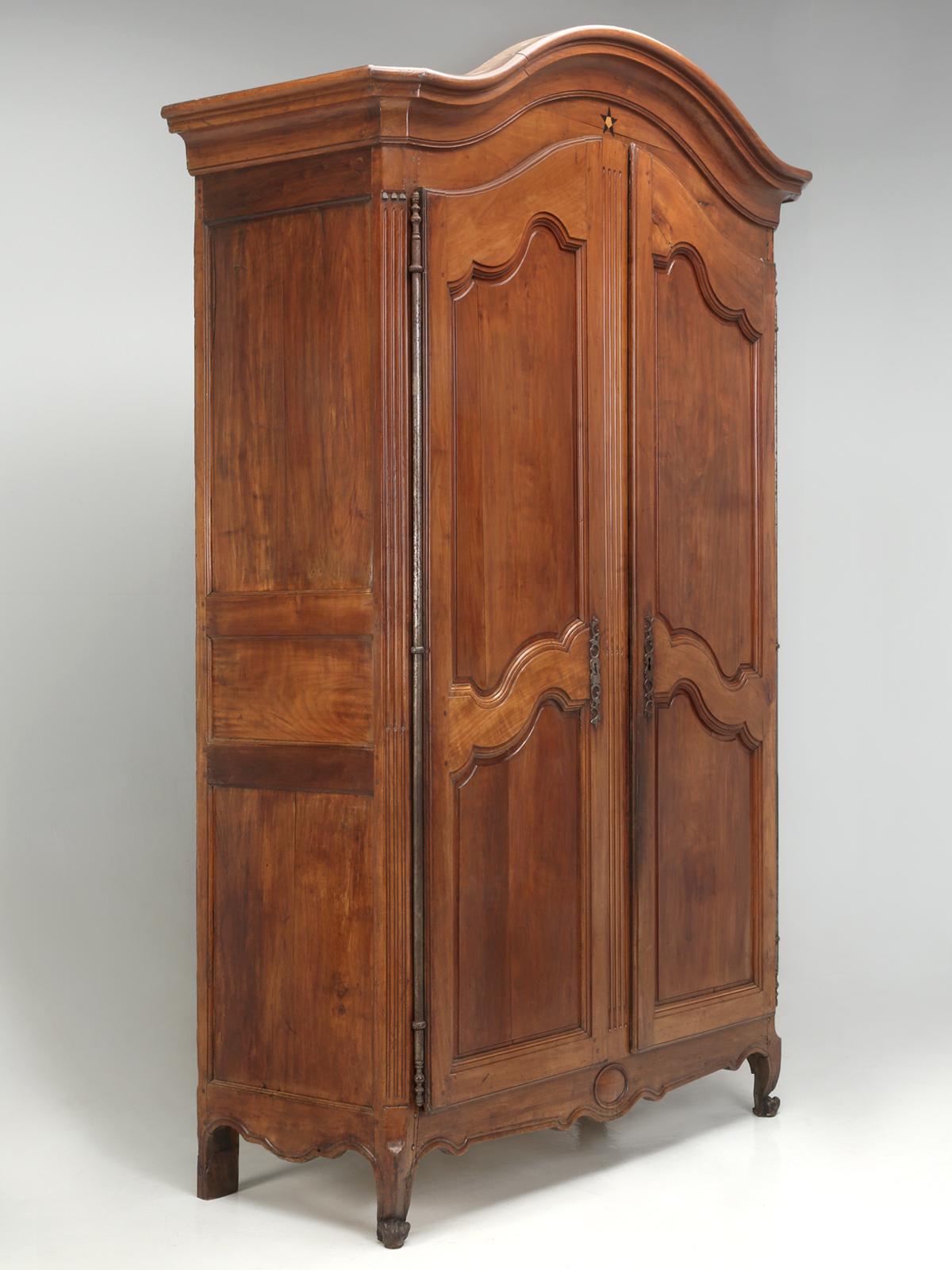 Hand-Crafted Antique French Cherry Louis Style XV Armoire in it's Original Finish circa 1800 