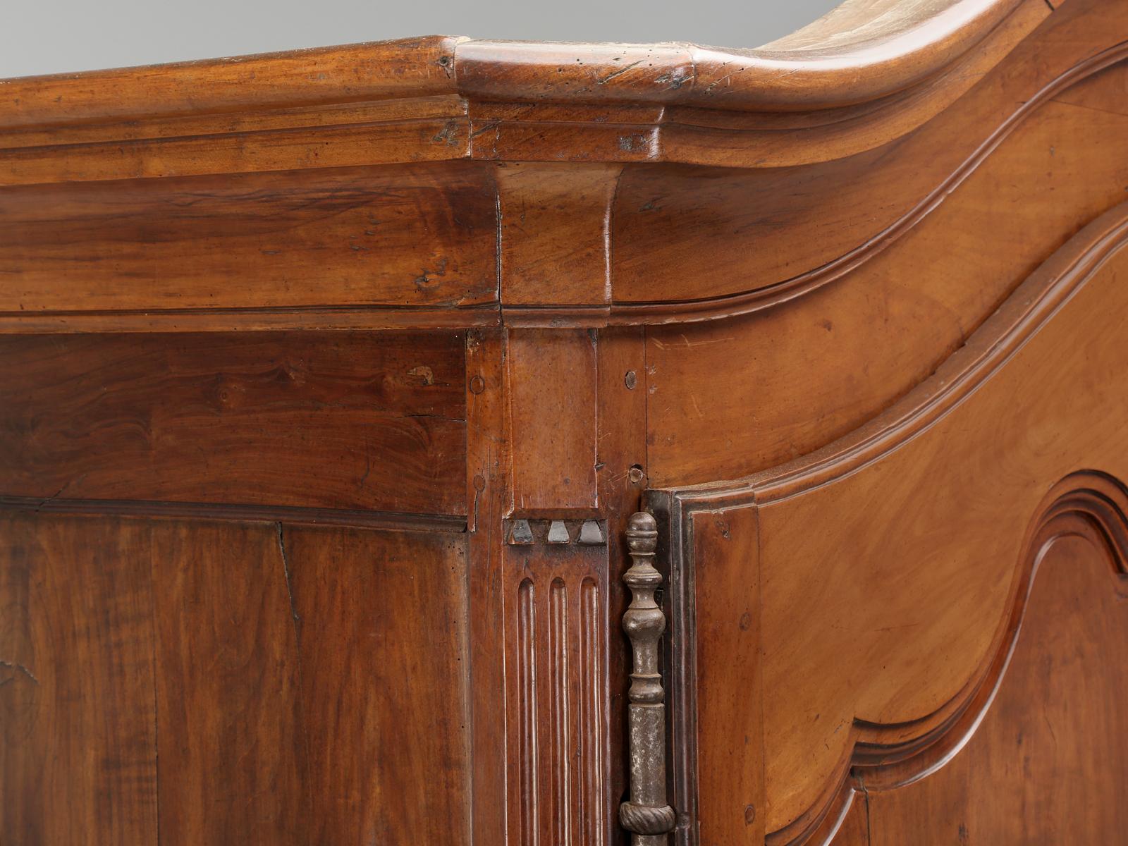 Antique French Cherry Louis Style XV Armoire in it's Original Finish circa 1800  In Good Condition In Chicago, IL