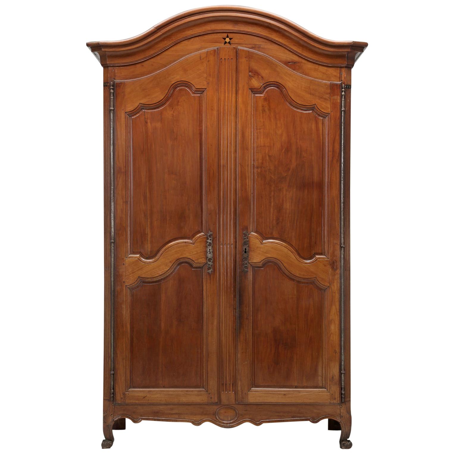 Antique French Cherry Louis Style XV Armoire in it's Original Finish circa 1800 