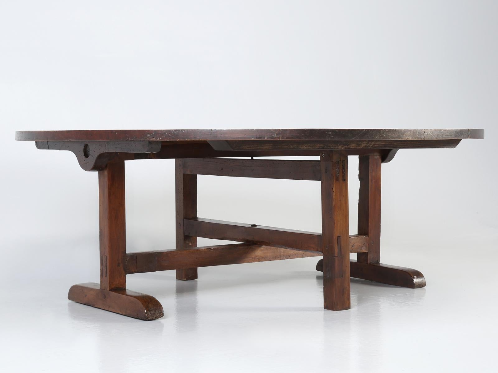 Antique French Cherrywood Coffee Table Created from an Old Wine Tasting Table 3