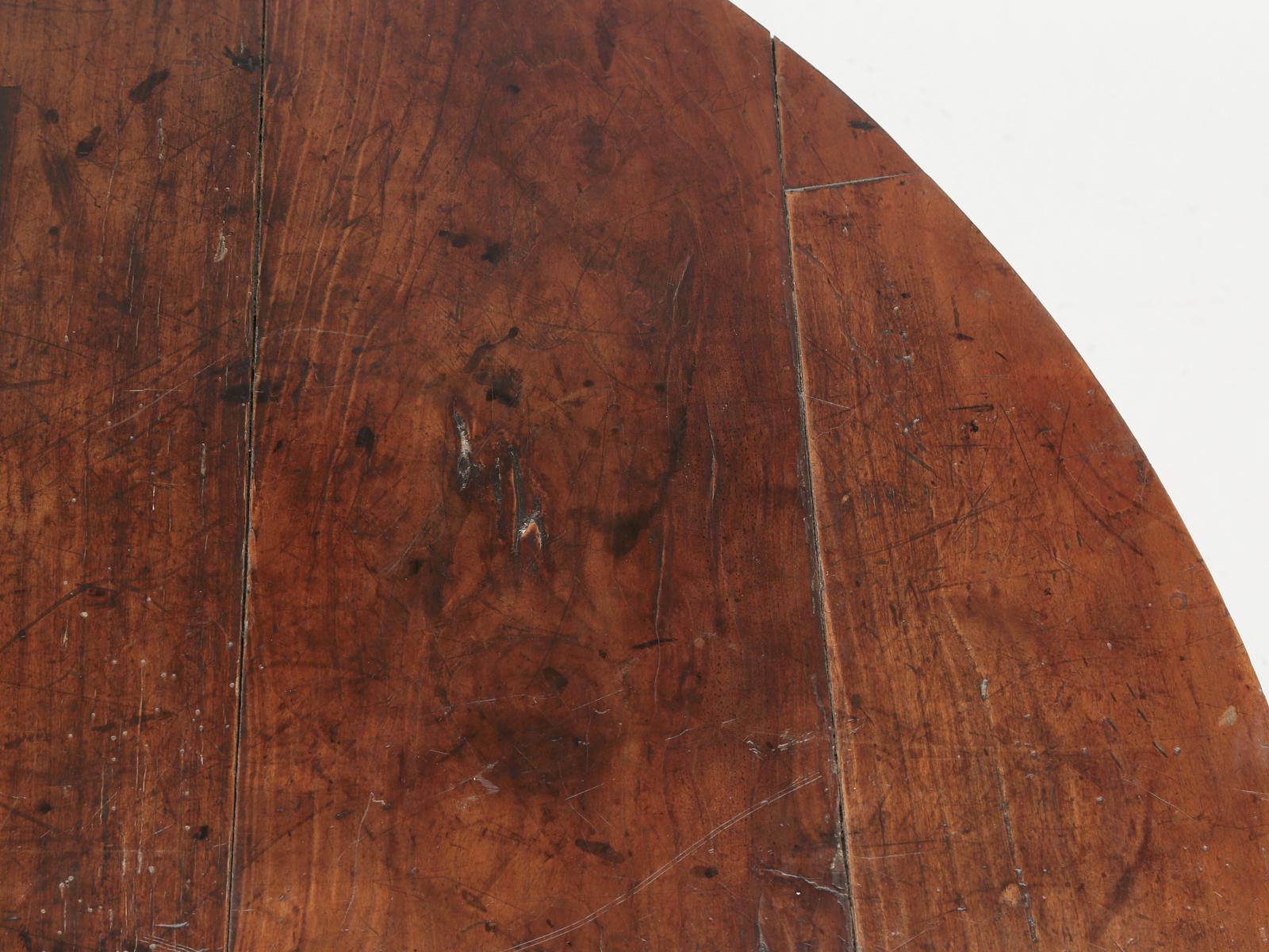 Hand-Crafted Antique French Cherrywood Coffee Table Created from an Old Wine Tasting Table