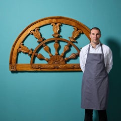 Antique French Cherry Wood Demilune Wall Panel or Headboard