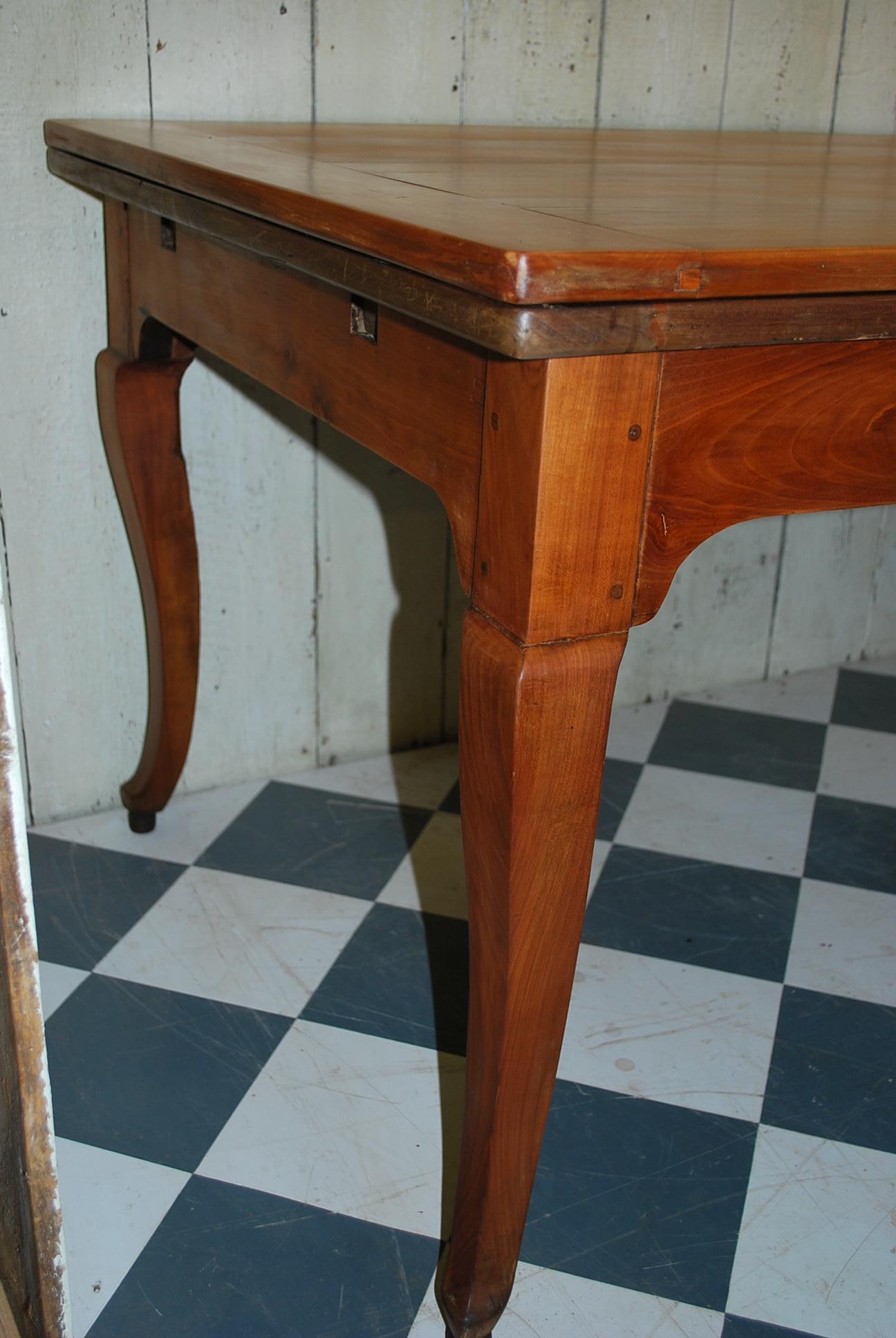 Antique French Cherrywood Farmhouse Kitchen Dining Table For Sale 1