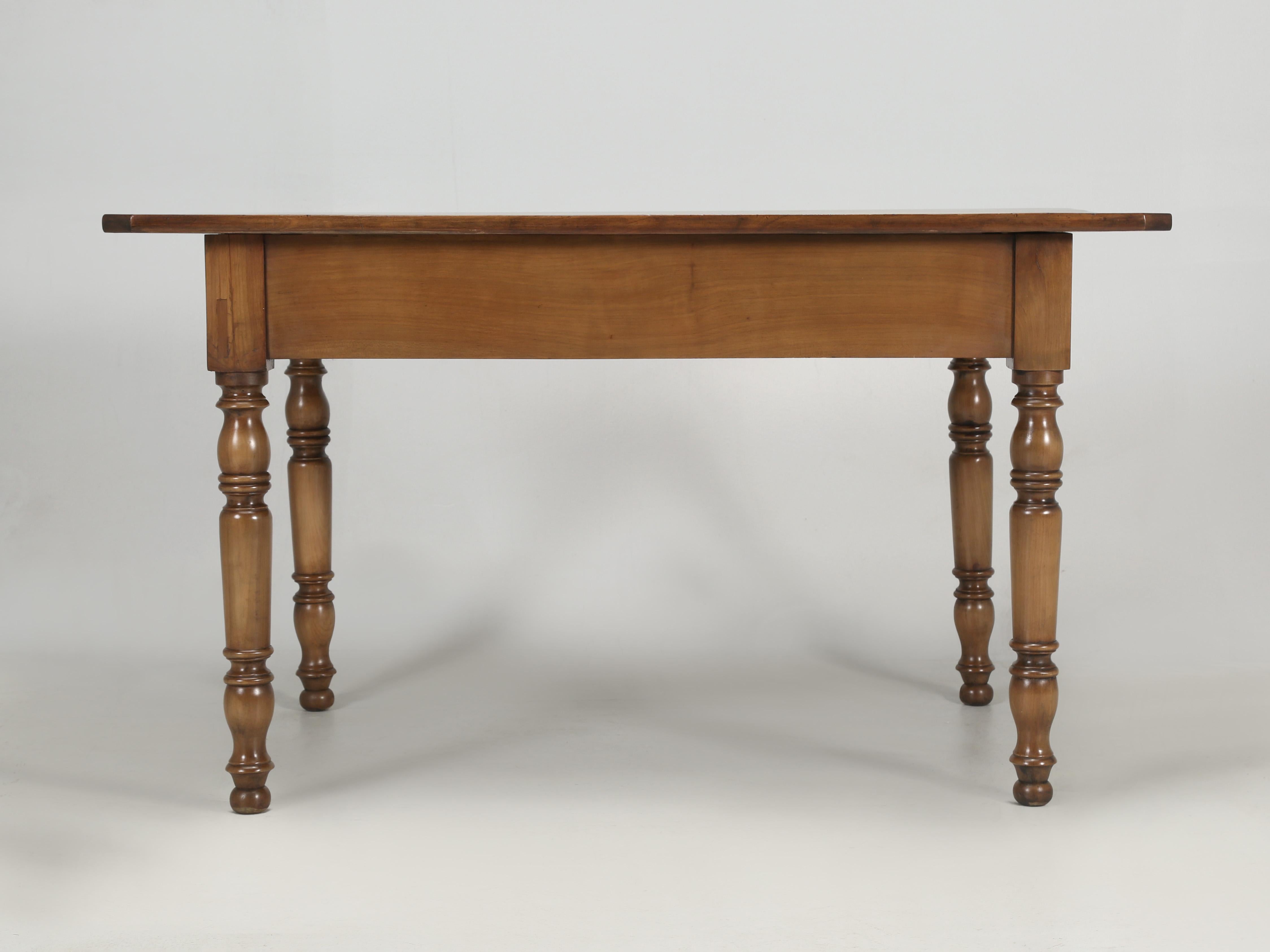 Antique French Cherry Wood Kitchen Table or Small Desk or Writing Table Restored For Sale 8