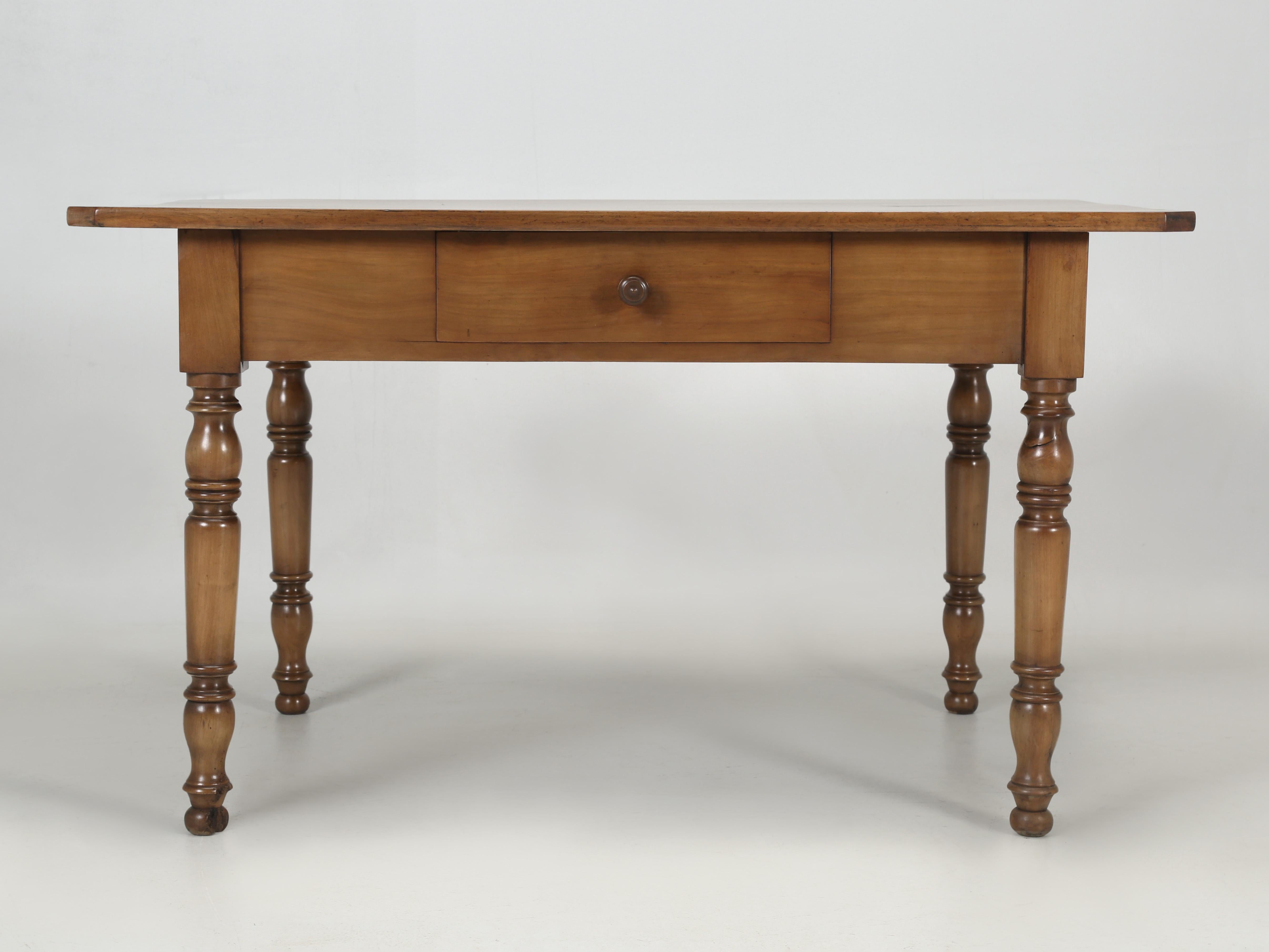Antique French Cherry Wood Kitchen Table or Small Desk or Writing Table Restored For Sale 1