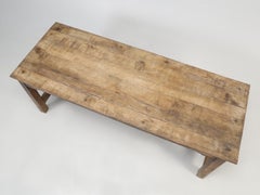 Antique French Cherrywood Rustic Farm Table, Restored Only Structurally