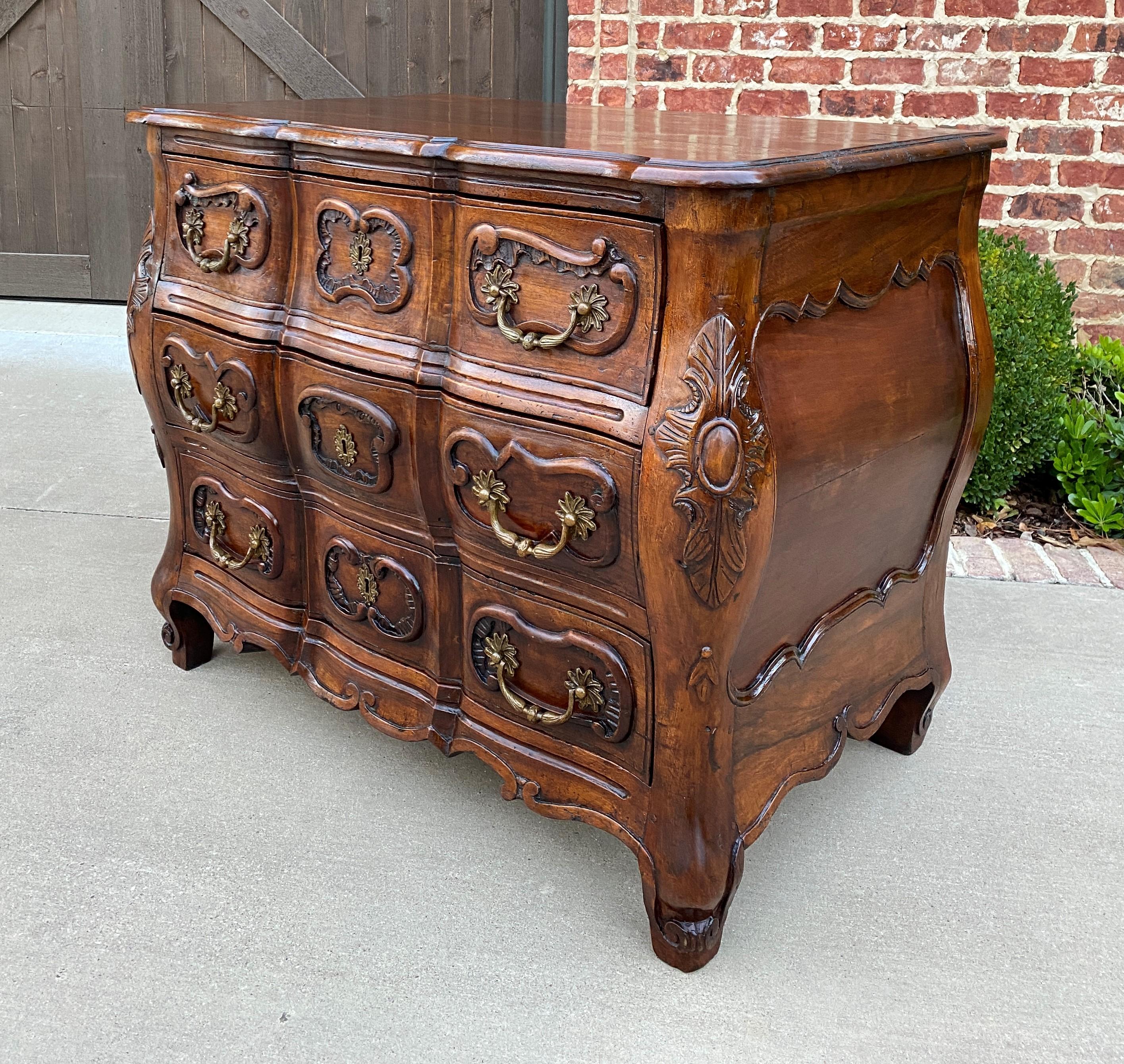 Antique French Chest of Drawers Commode Bombe Louis XV Cabinet Walnut 18th C 1