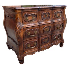 Antique French Chest of Drawers Commode Bombe Louis XV Cabinet Walnut 18th C Antique French Chest of Drawers Commode Bombe Louis XV Cabinet Walnut 18th C