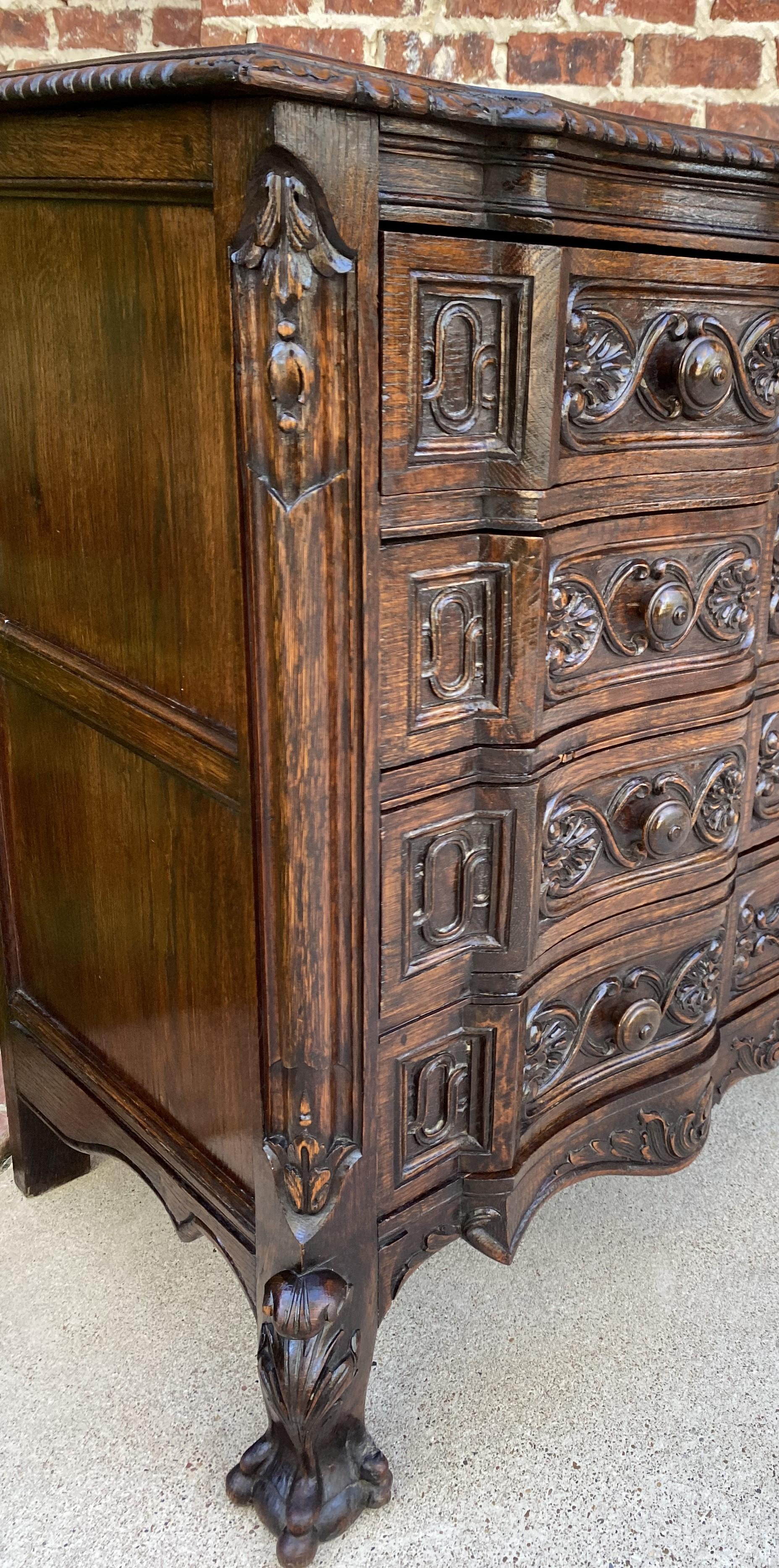 Renaissance Revival Antique French Chest of Drawers Commode Renaissance Cabinet Oak Sideboard Server