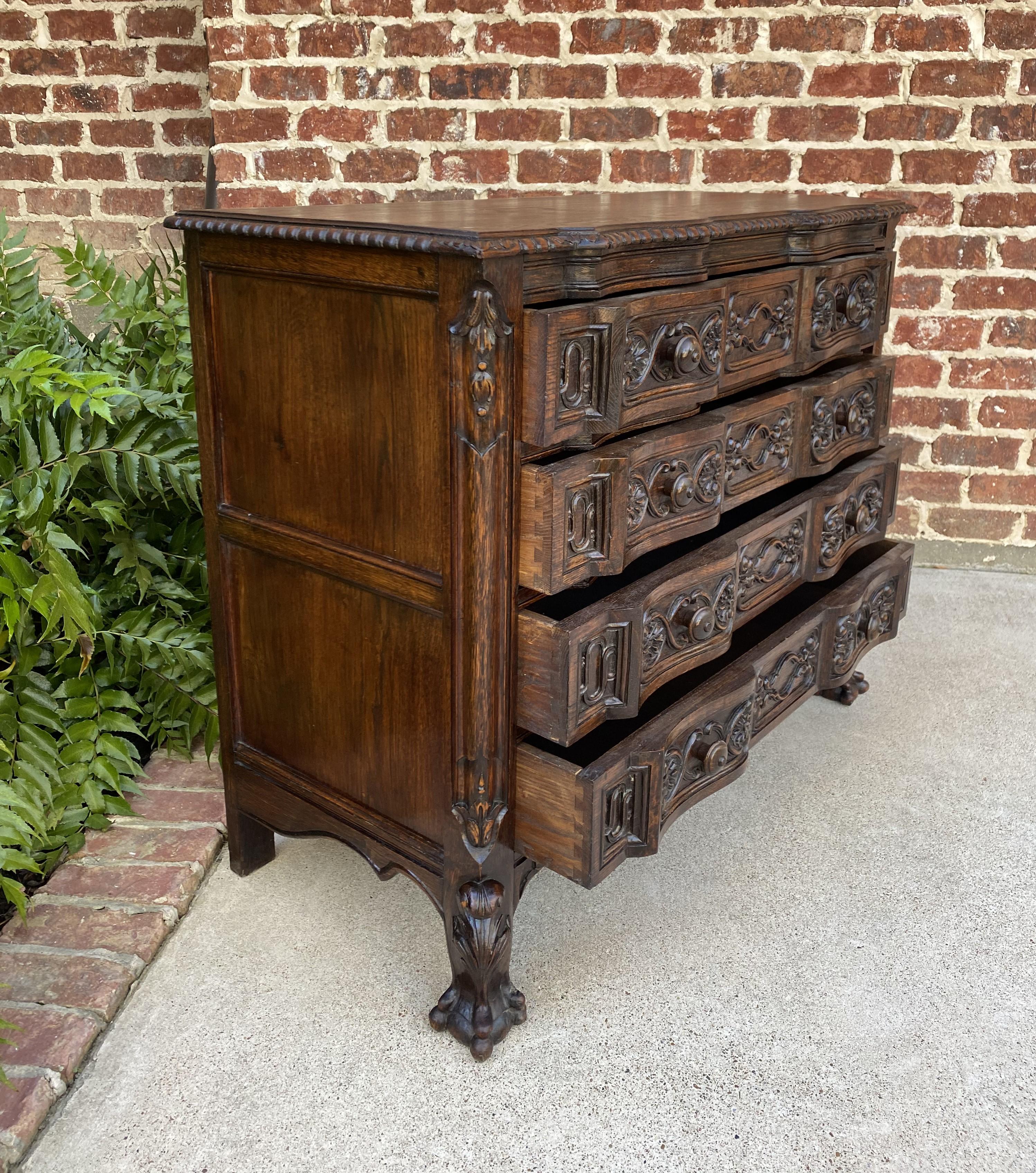 Antique French Chest of Drawers Commode Renaissance Cabinet Oak Sideboard Server 1