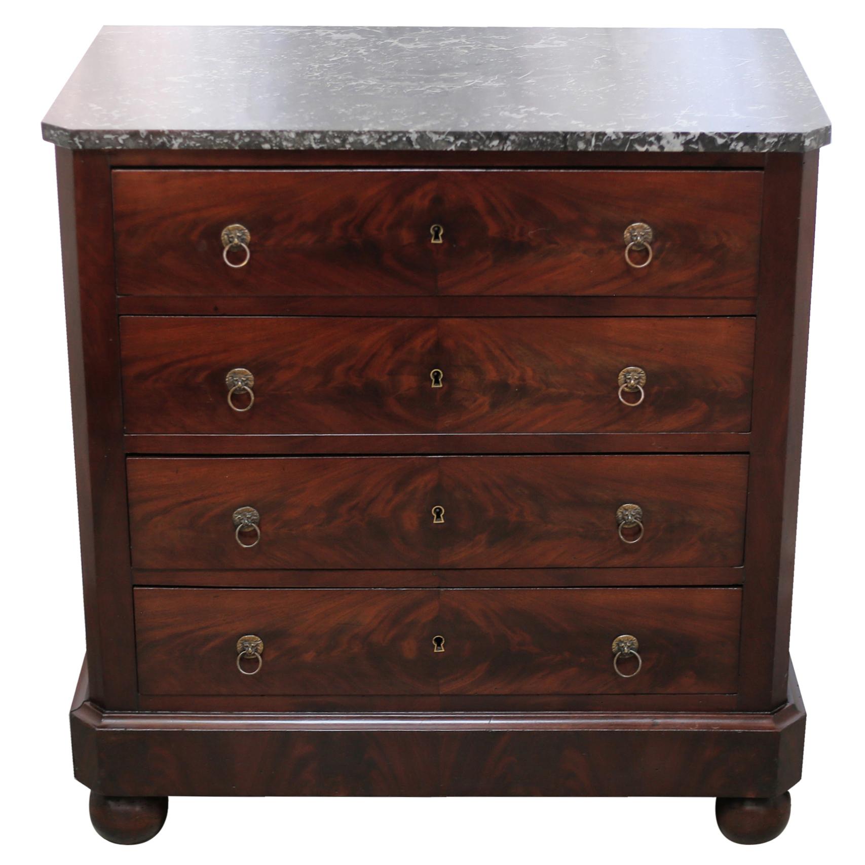 Antique French Marble Top Commode For Sale