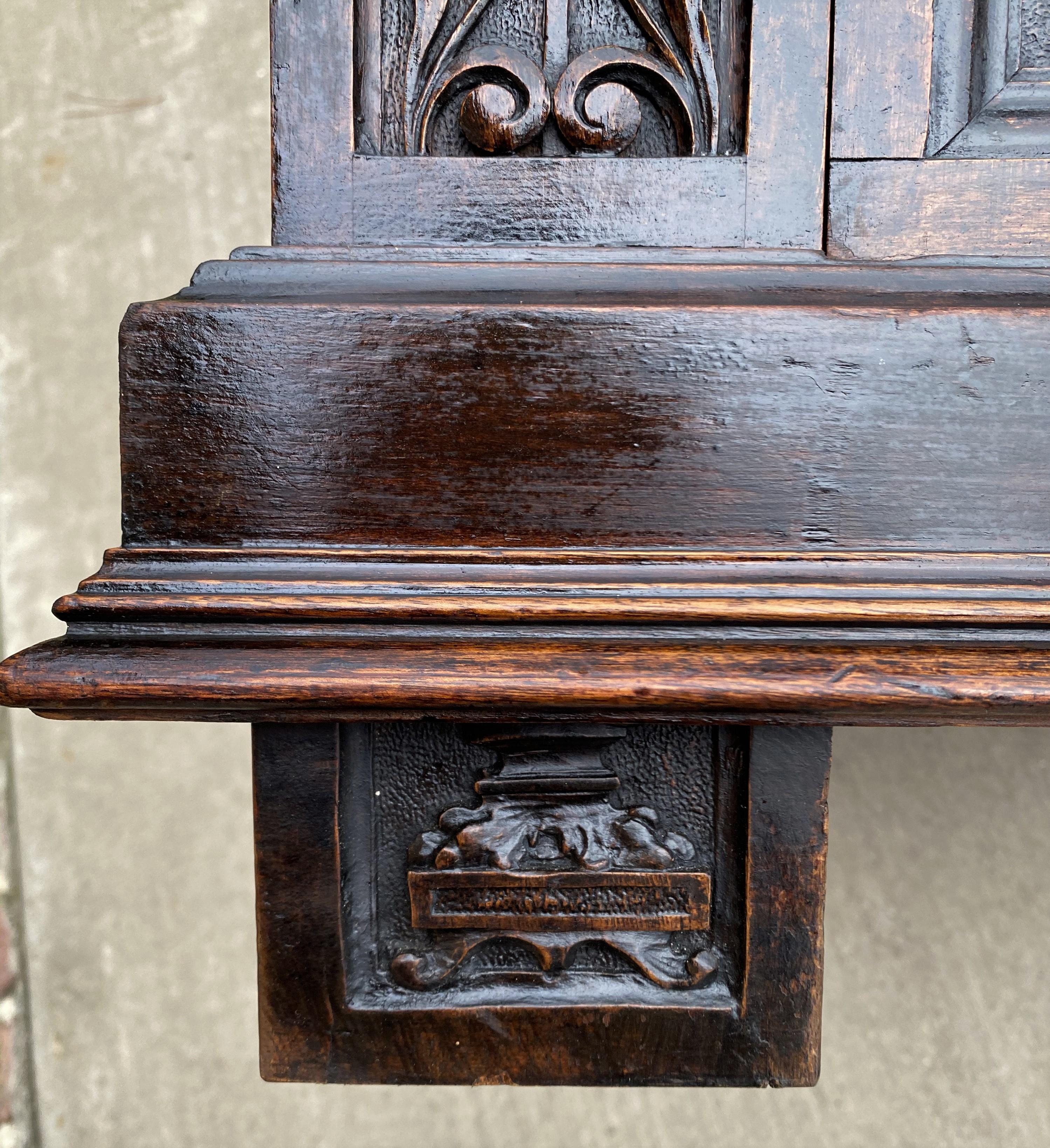 Antique French Chest of Drawers Renaissance Revival Oak Shields Knights Lions 4